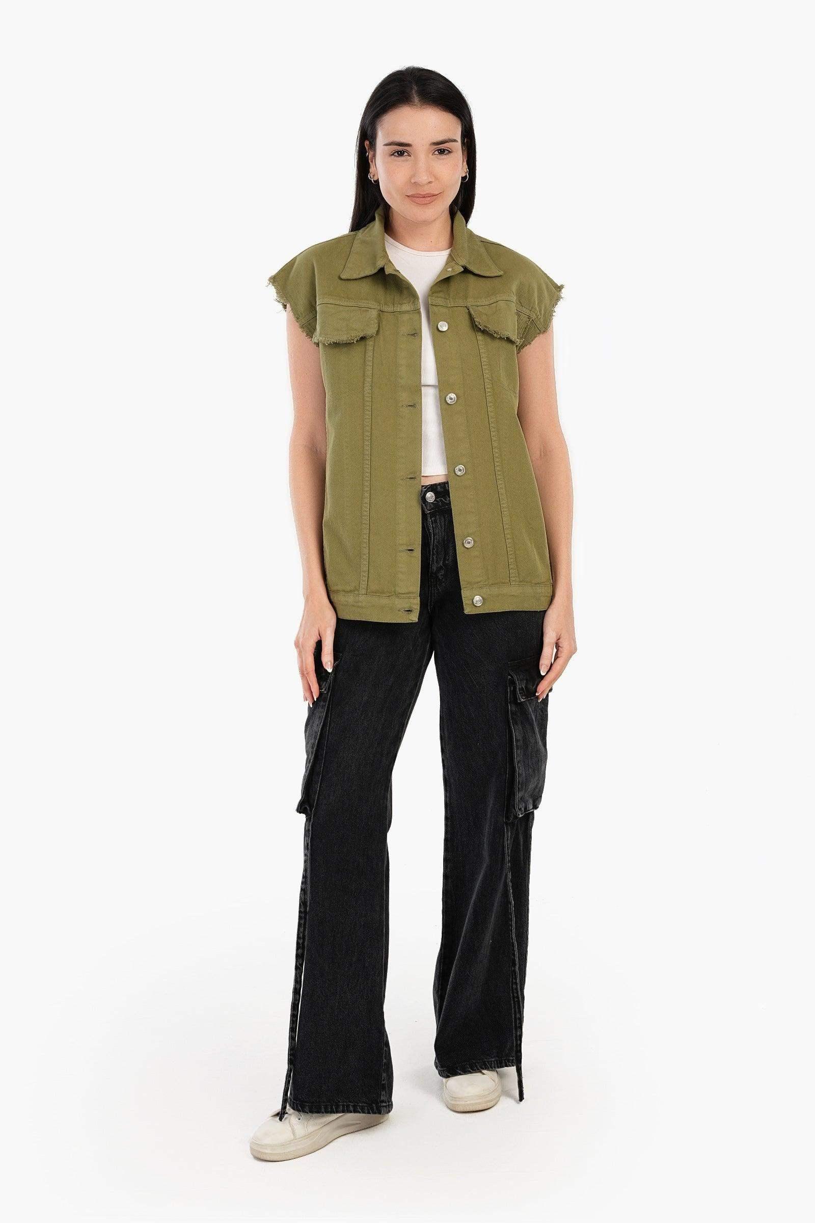 Carina - Raw Hem Denim Vest 17