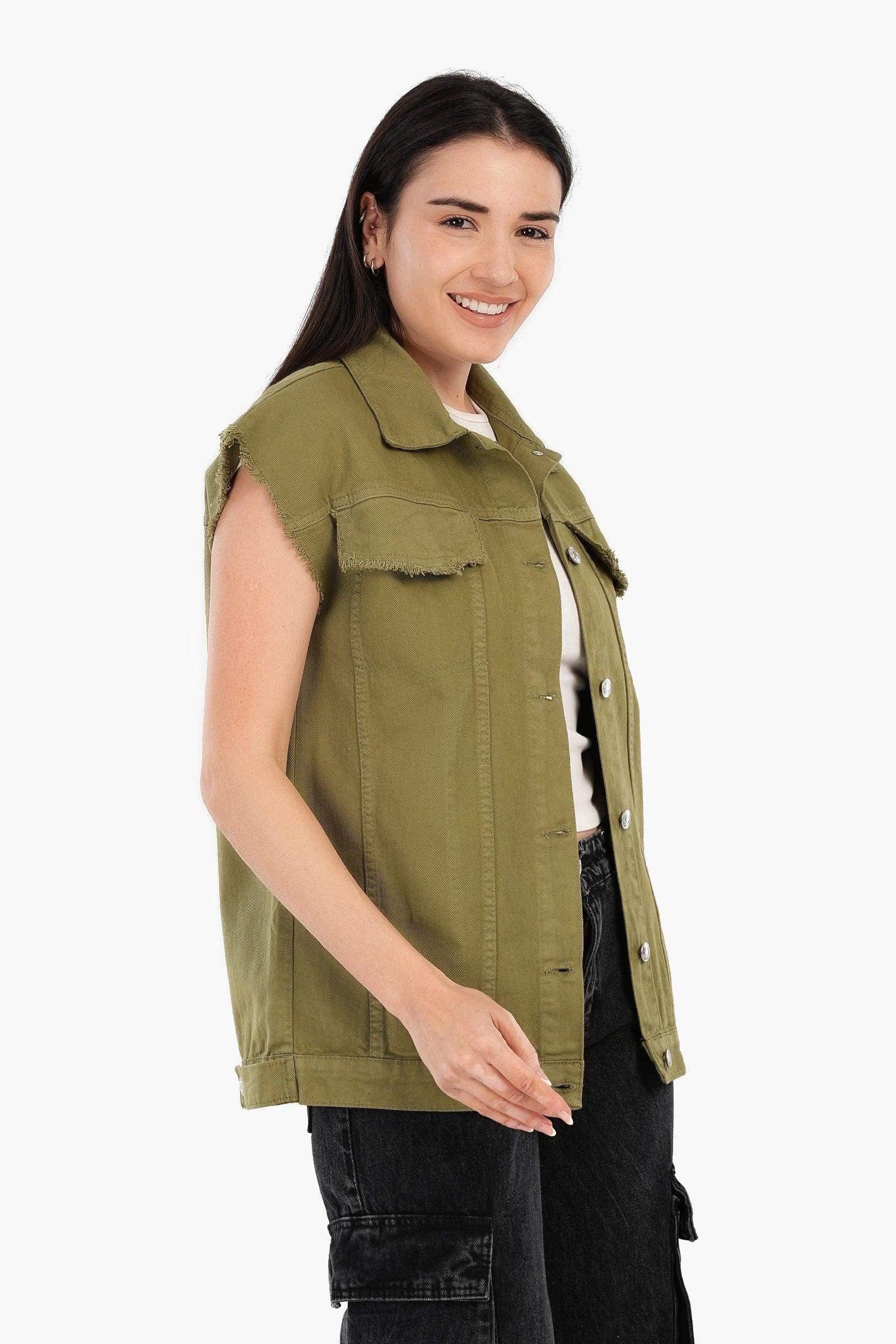 Carina - Raw Hem Denim Vest 2