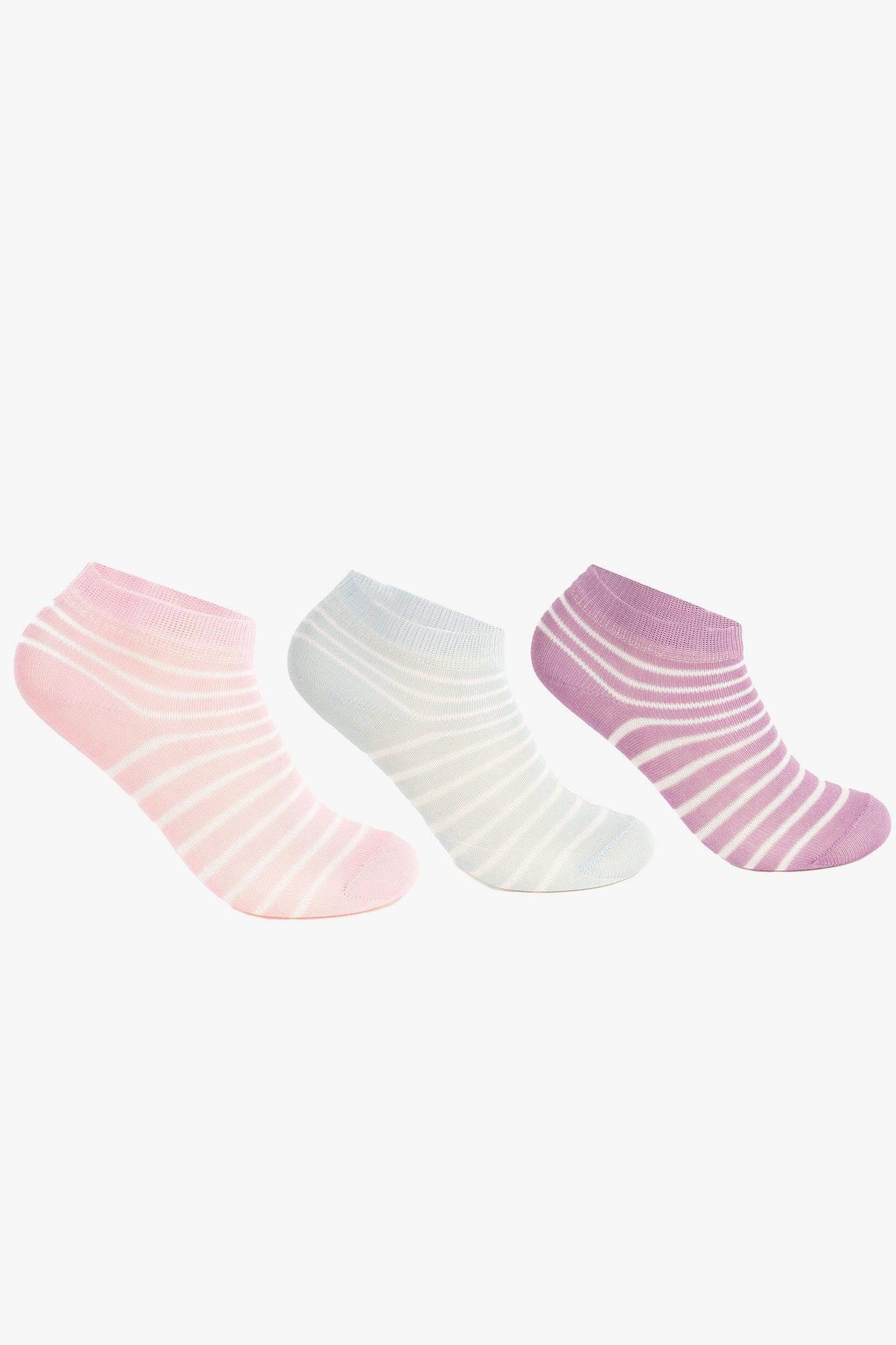 Carina - Girly Striped Socks - 3 Pairs 3