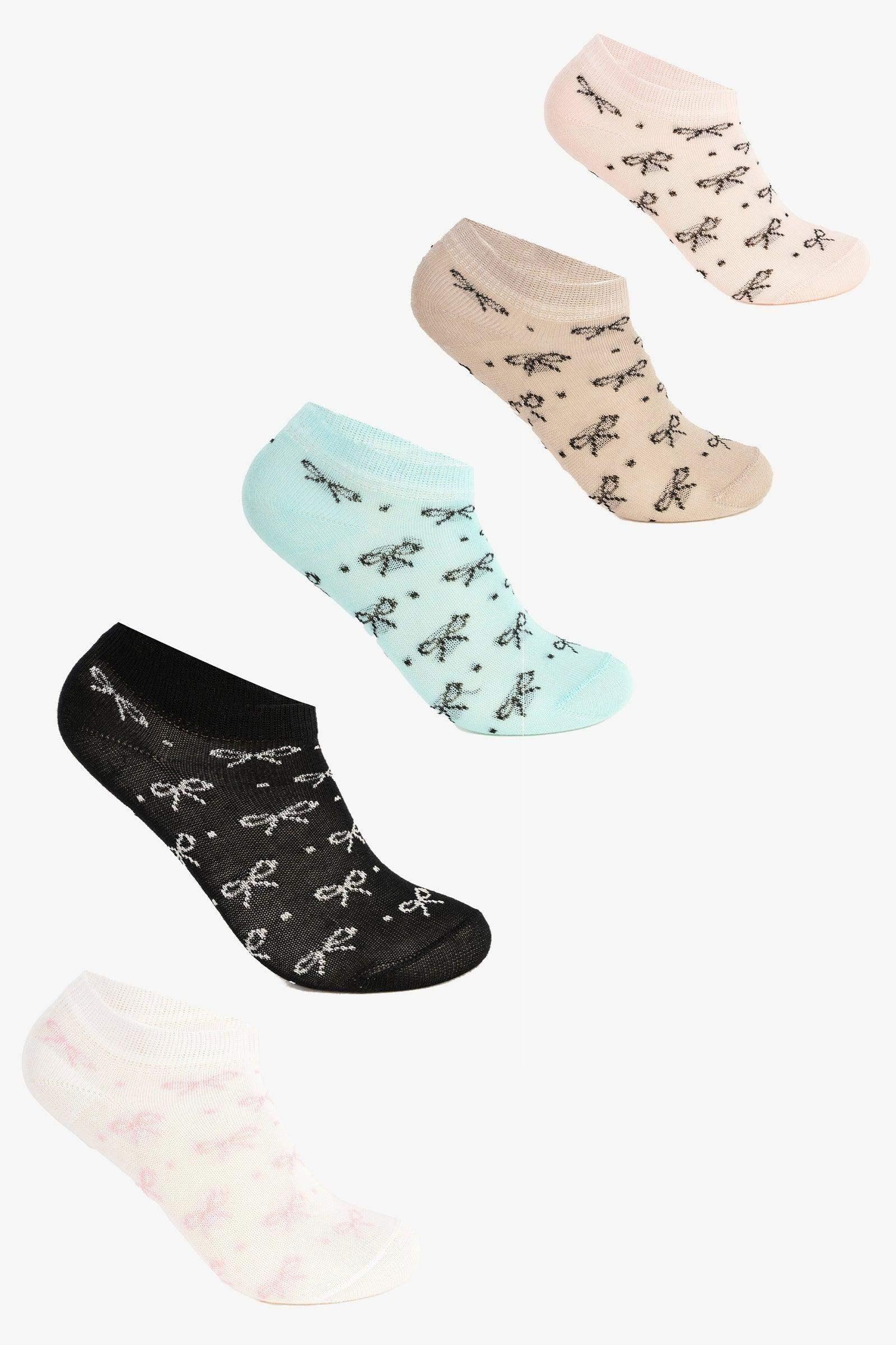 Carina - Girly Bow Socks - 5 Pairs 2