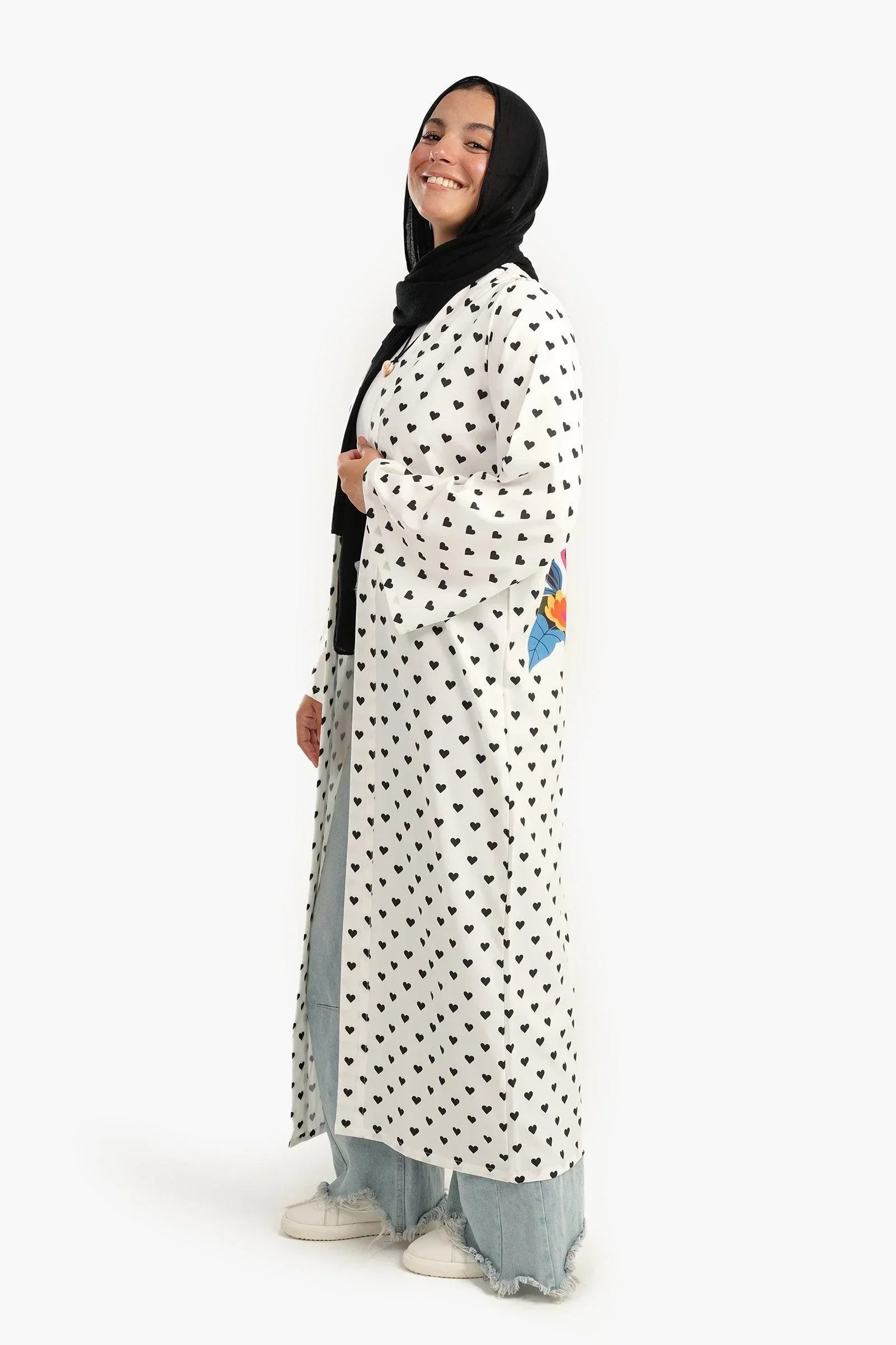 Clue - Satin Heart Printed Kimono 3