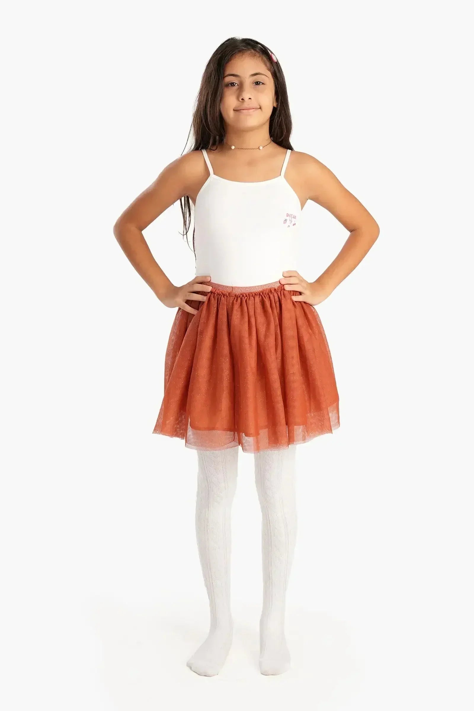 Carina - Girly Cotton Plain Pantyhose 9