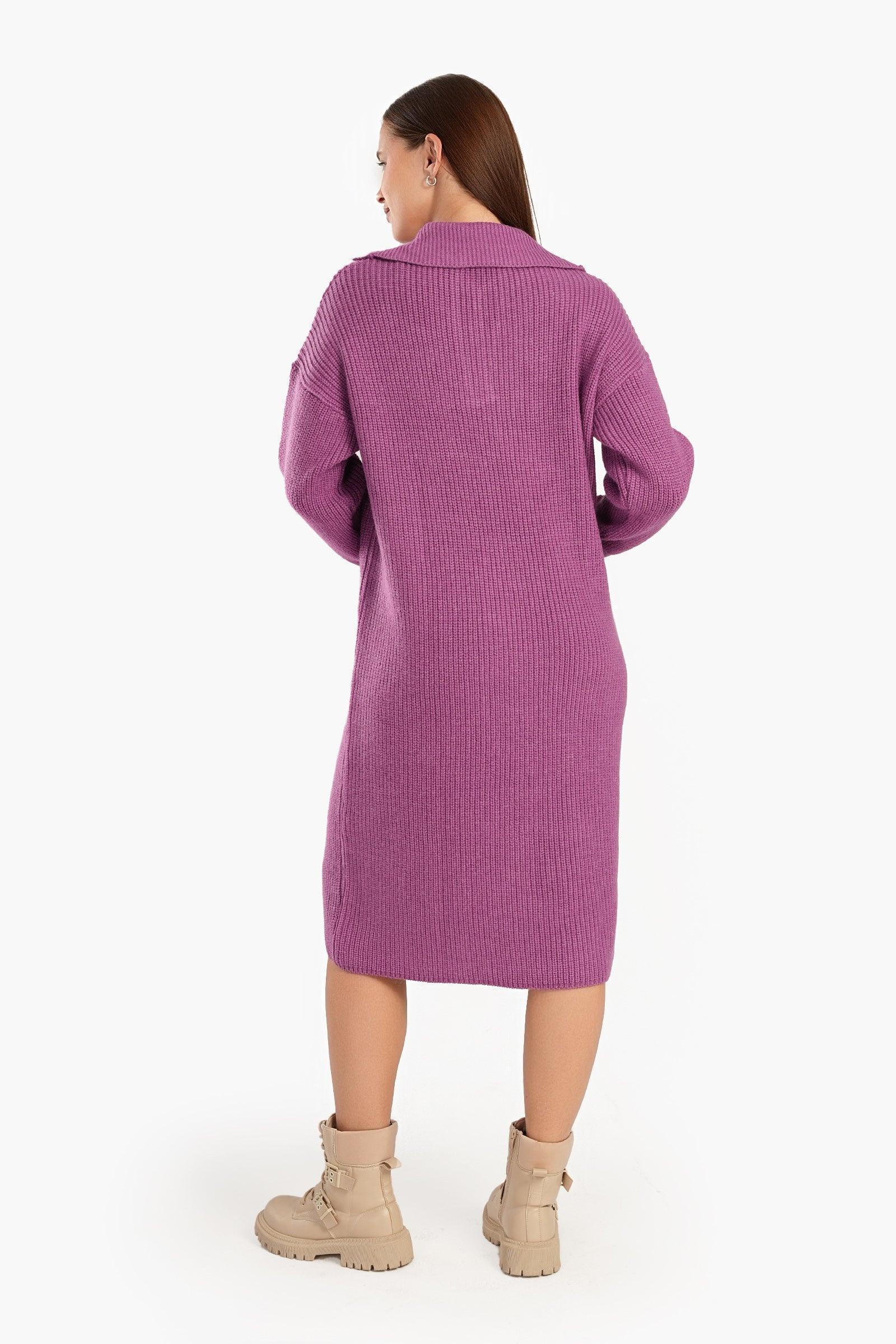 Clue - Collared V-Neck Dress 6