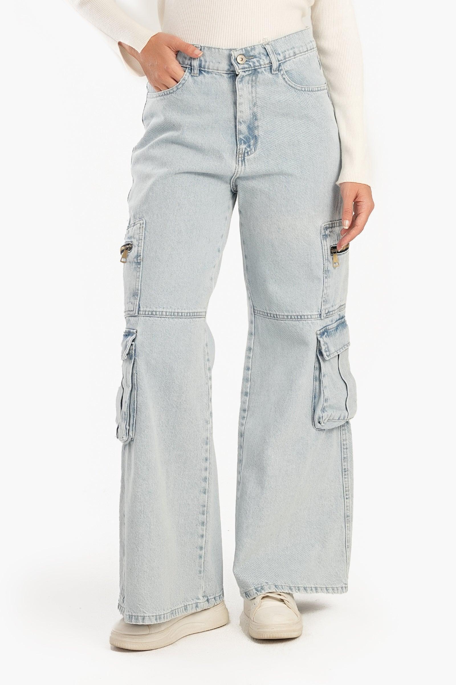Clue - Vintage Wide-Leg Cargo Jeans 4