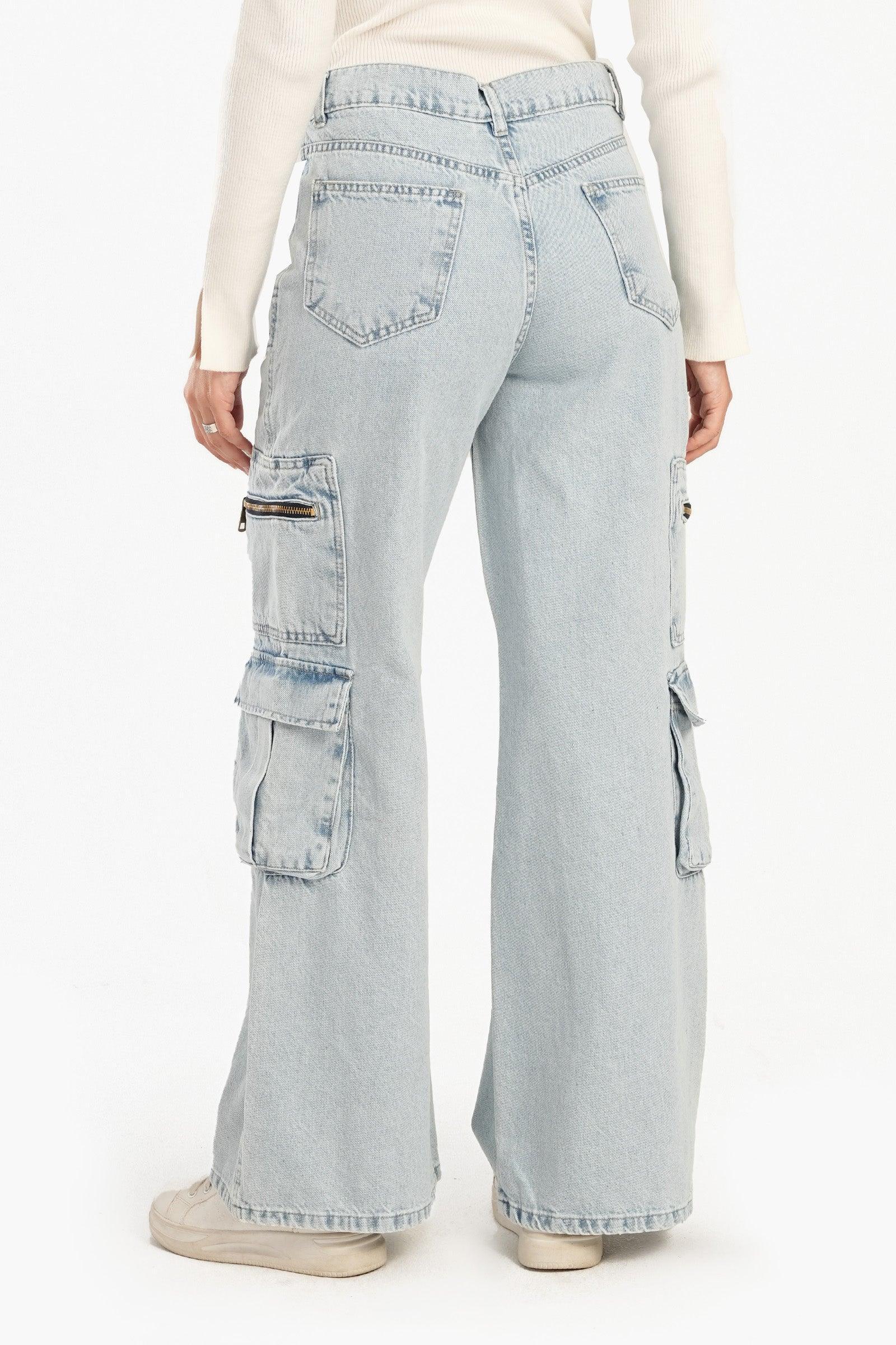 Clue - Vintage Wide-Leg Cargo Jeans 5