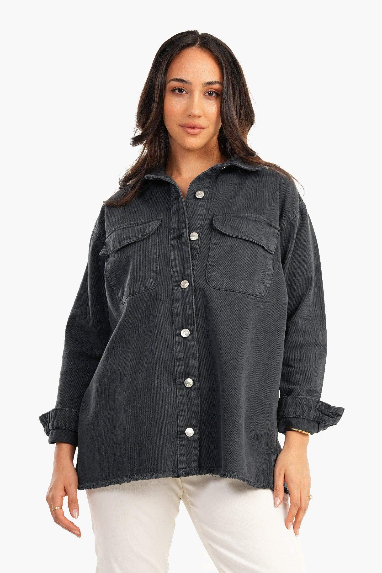 Carina - Denim Shirt with Chest Pockets 1