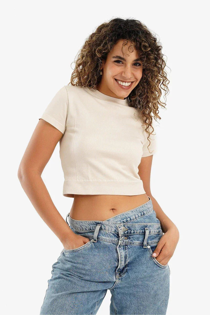 Carina - Short Sleeves Cropped Top 3