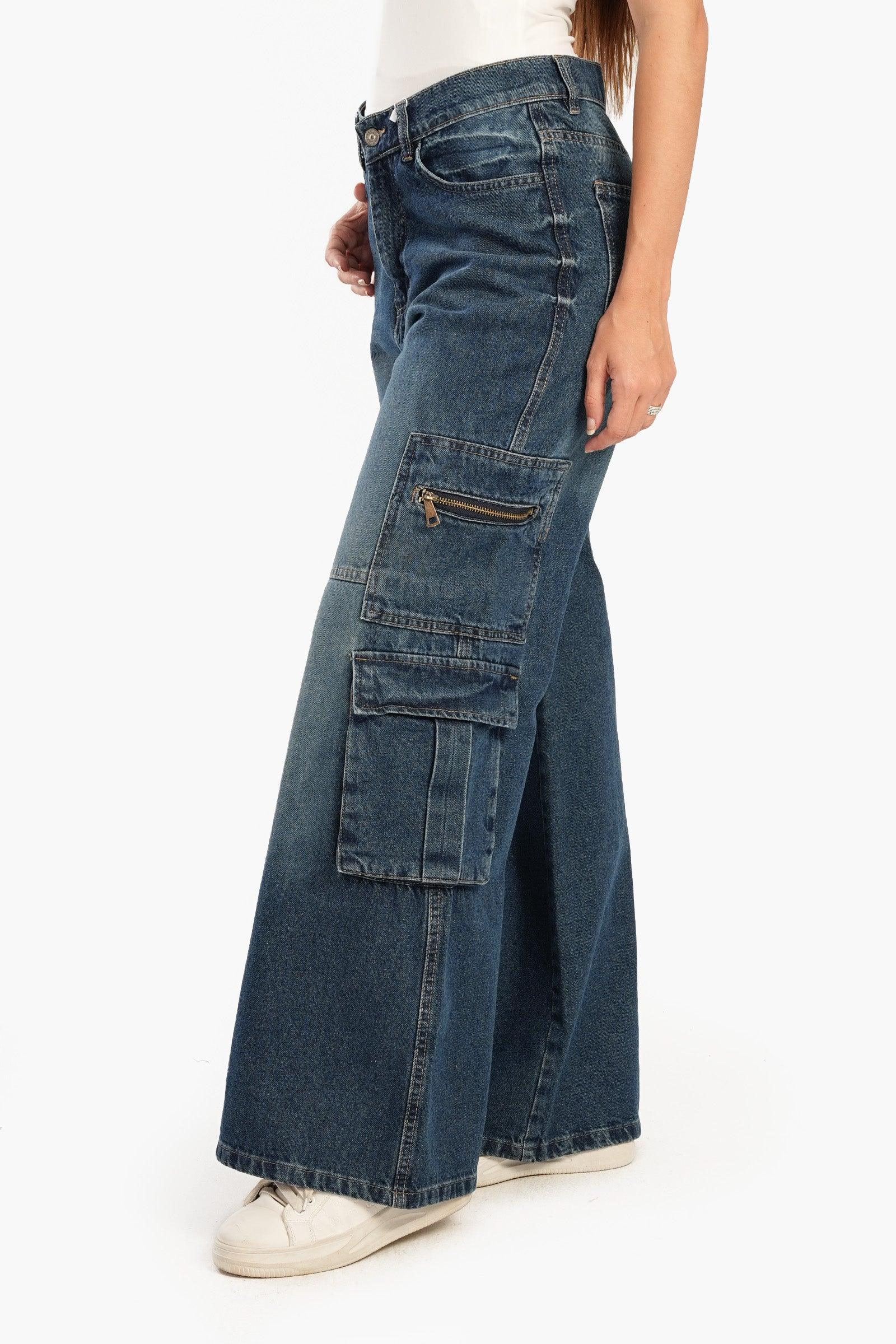 Clue - Vintage Wide-Leg Cargo Jeans 2
