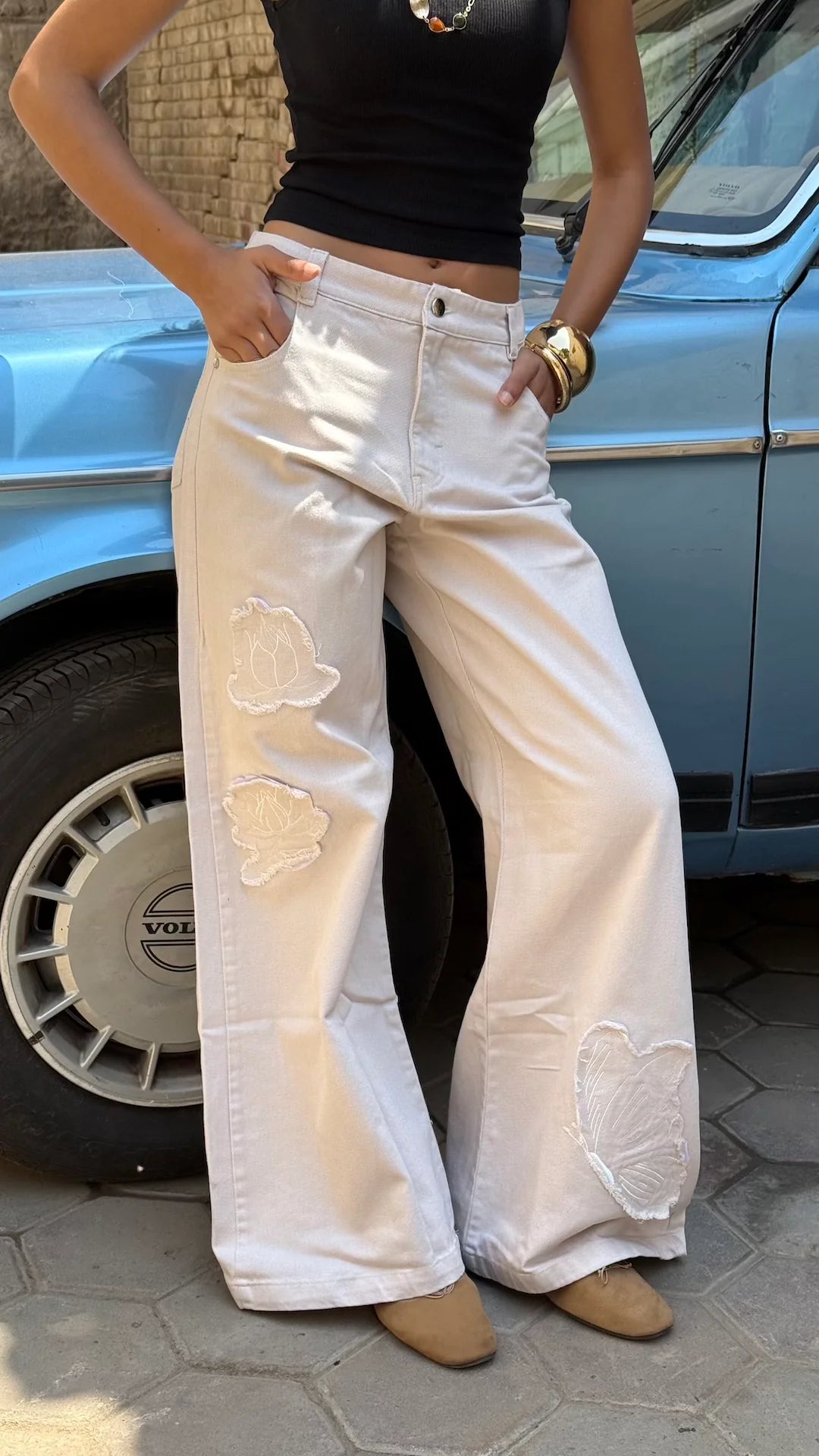 Blooming Strength Beige Pants - Callista