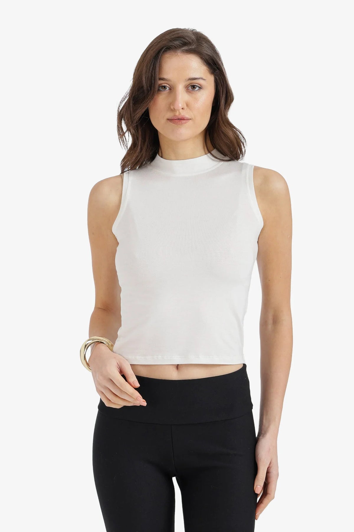 Mock-Neck Crop Top - Clue 7