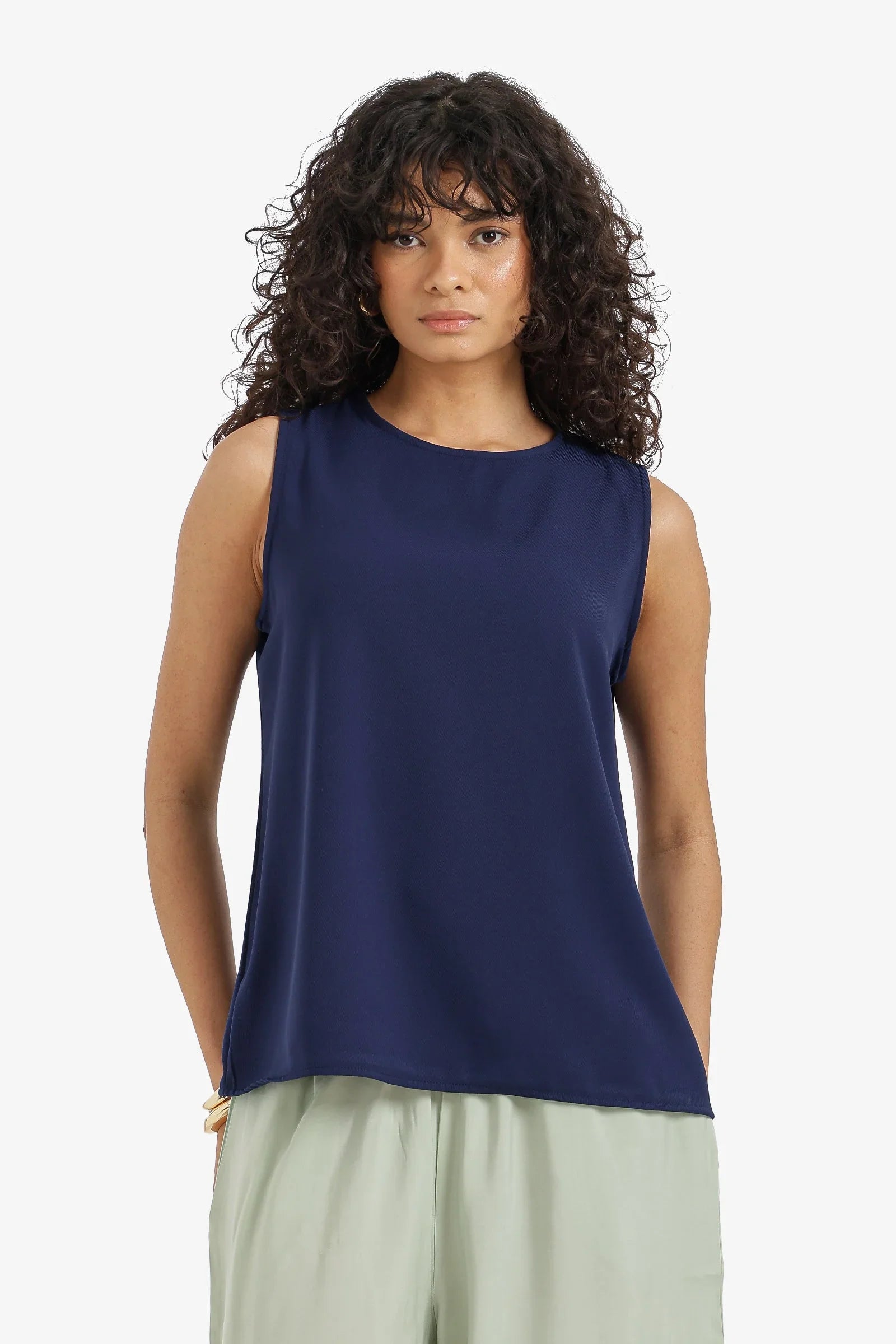Sleeveless Viscose Blouse - Clue - Babazzaro