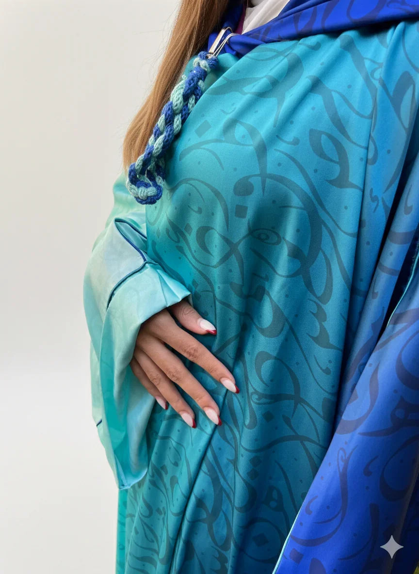 Urbantique - Asdal with Arabic Letters – Shades of Blue and Green 1