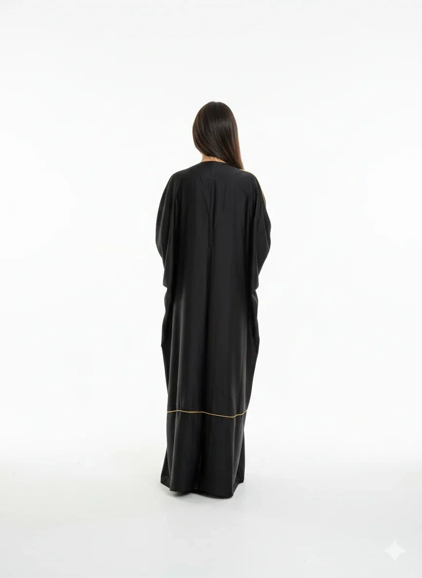 Urbantique - Black Kaftan with Gold Print 3