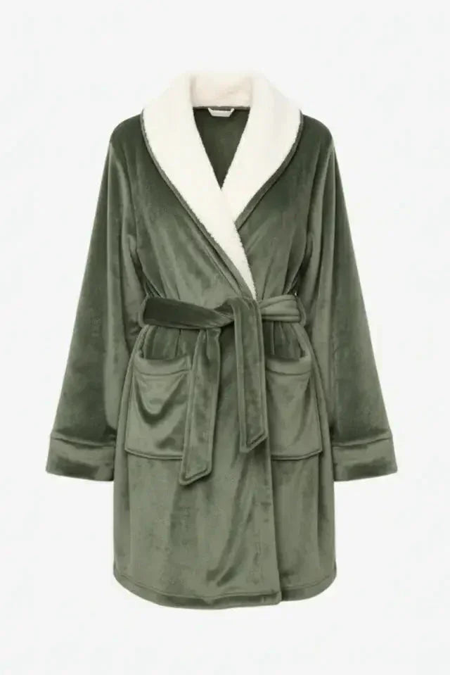 Carina - Velvet Padded Robe with Belt 18