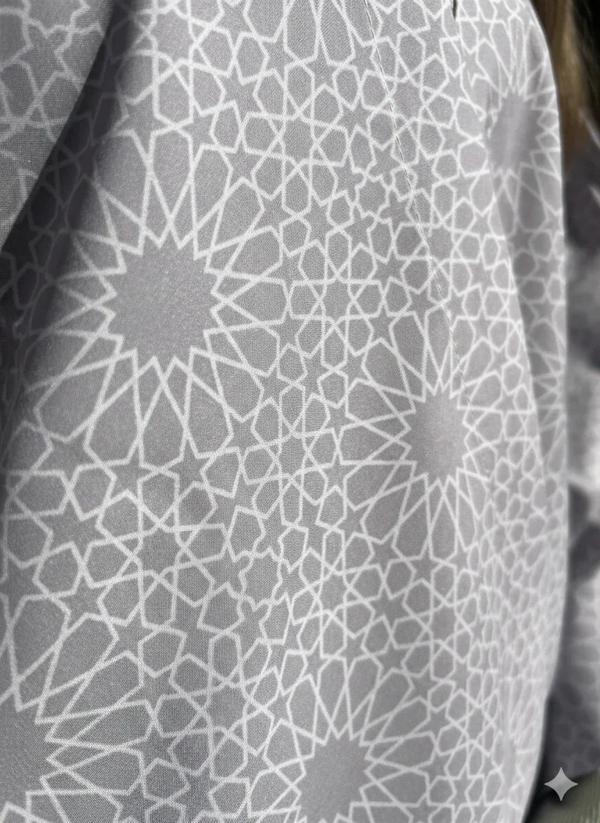 Urbantique - Satin Kaftan with Blue Letters 3