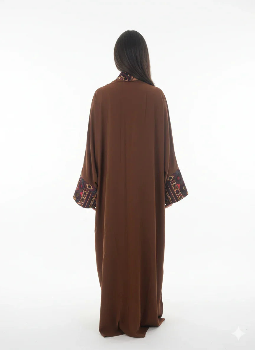 Urbantique - Brown Kaftan with Multi-Colored Print 3
