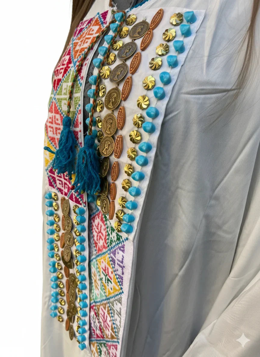 Urbantique - White Kaftan Embellished with Stones 2