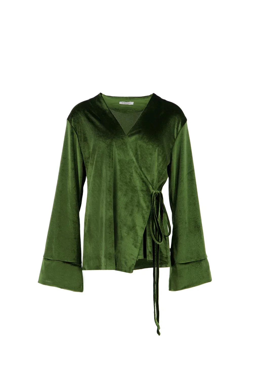Reehan - Olive Green Side Tie Kimono Set 5