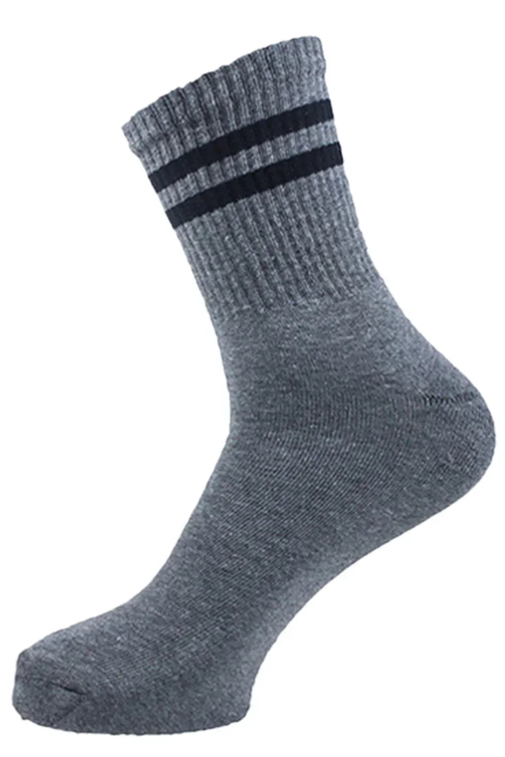 Men Set Of 3 Long Half Terry Sport Socks Grey - Sam Socks - Babazzaro
