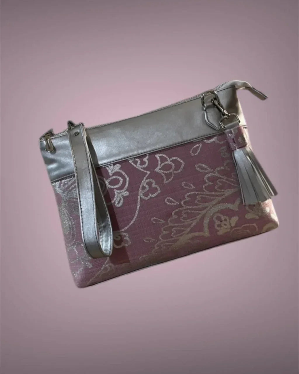The Concept Store - Grey and Cashmere Pink Clutch Bag 1