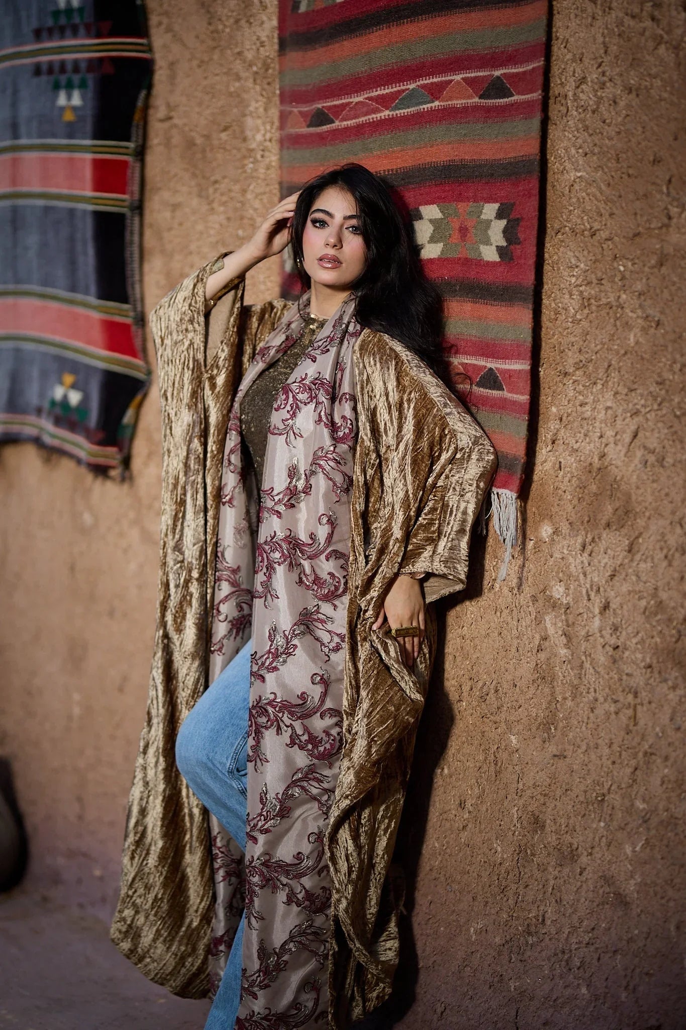 Dress Code - Velvet beige cardigan 2