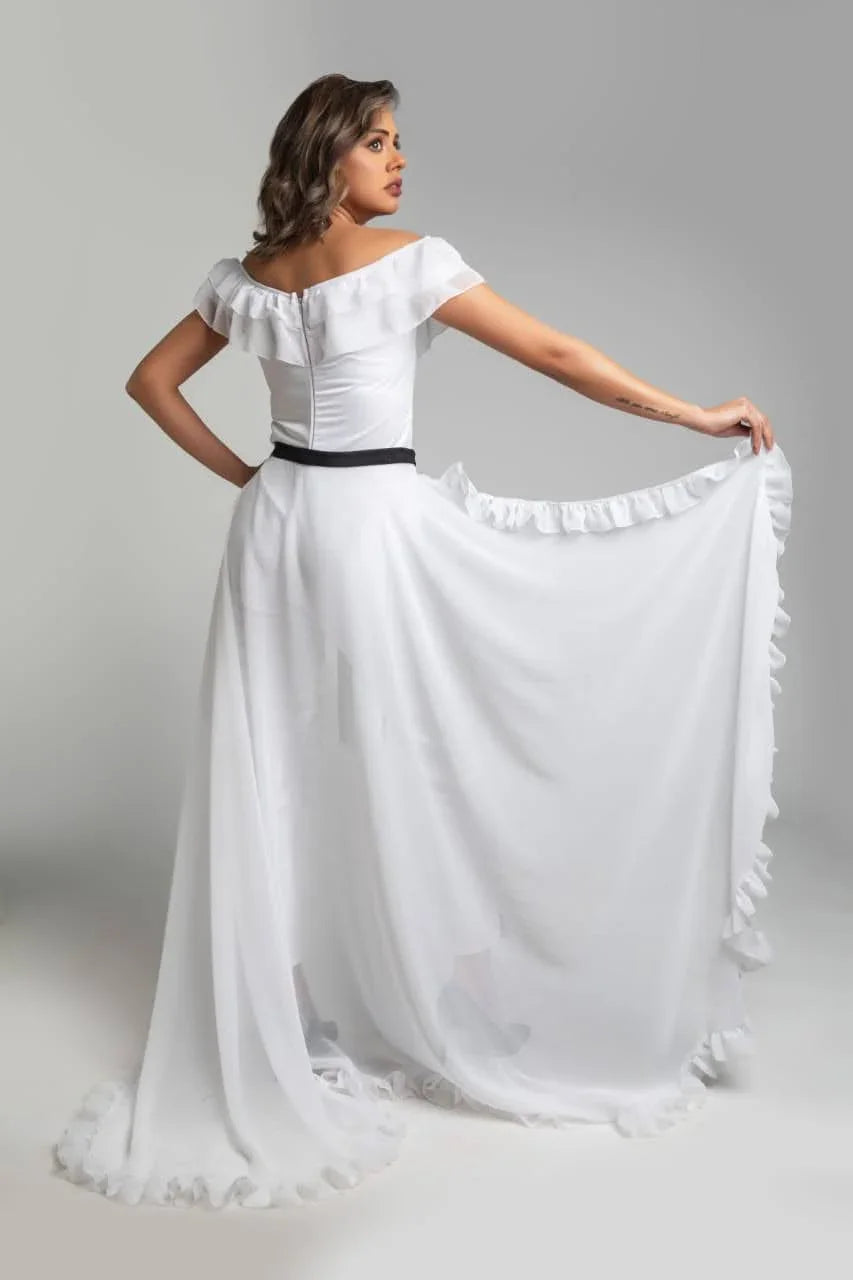 Reehan - Ruffled jumpsuit, separate overskirt 3