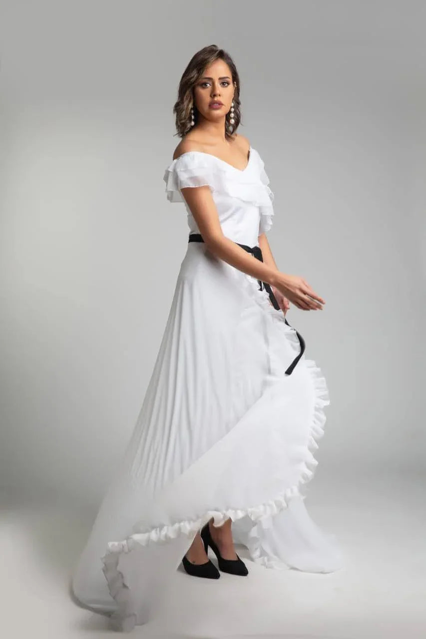 Reehan - Ruffled jumpsuit, separate overskirt 4