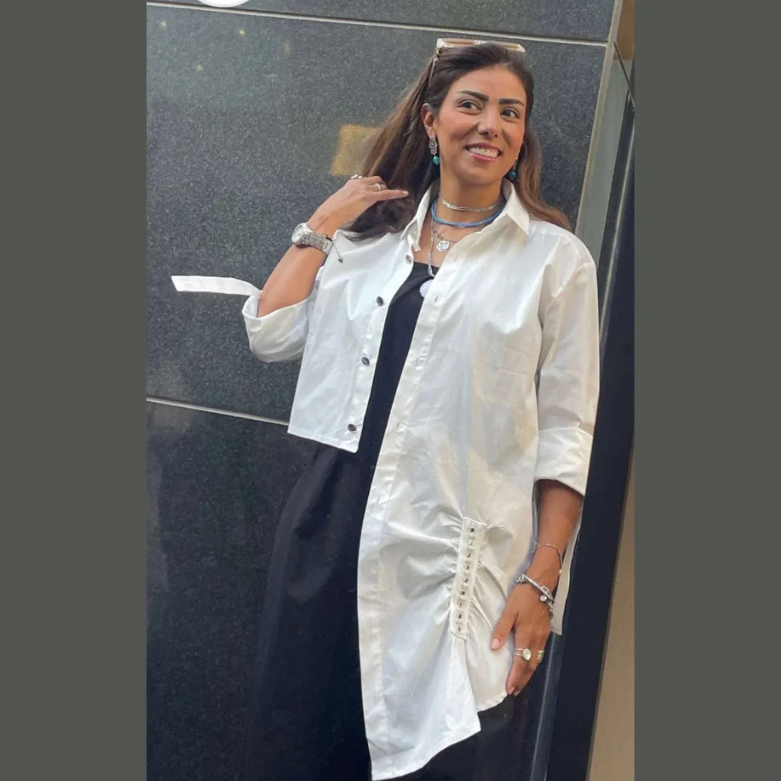 A_Squared_Y - White Glitter Shirt 1