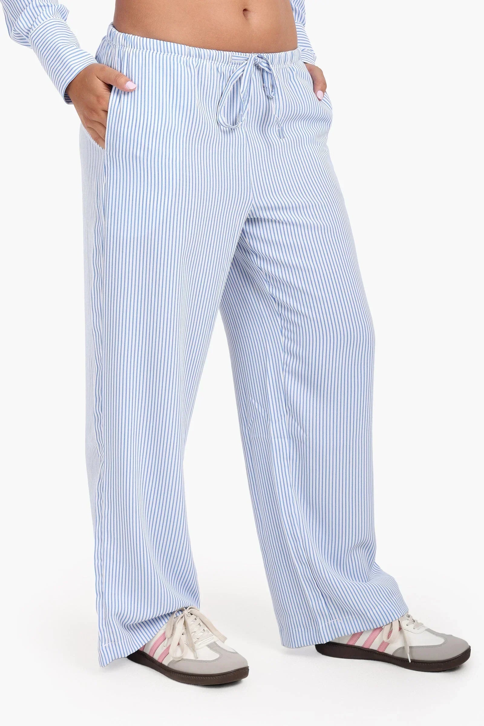 Clue - Striped Elastic Waist Pants 6