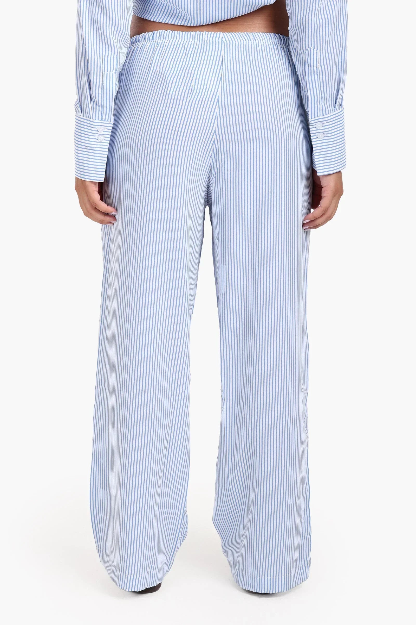 Clue - Striped Elastic Waist Pants 7