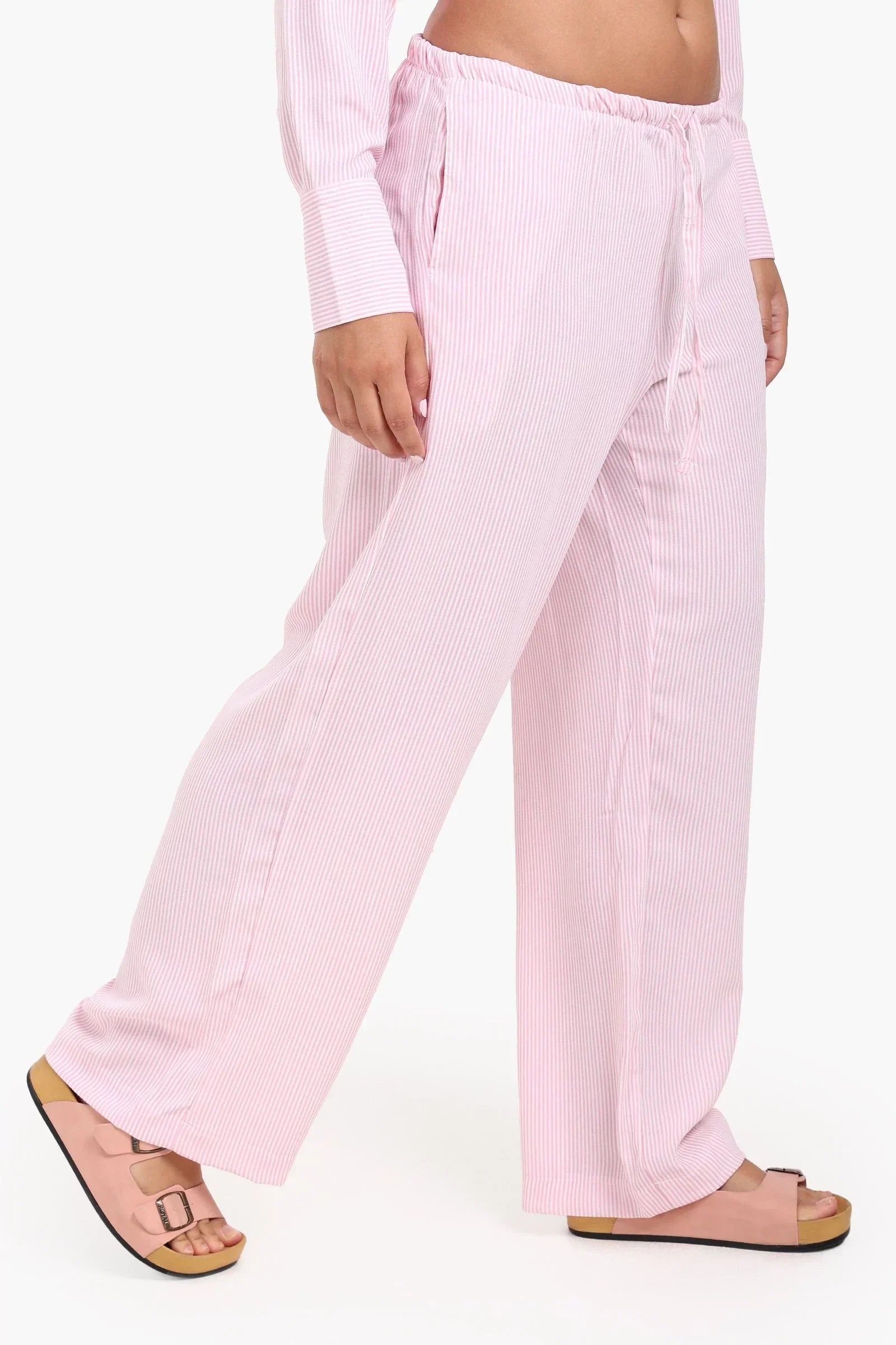 Clue - Striped Elastic Waist Pants 2