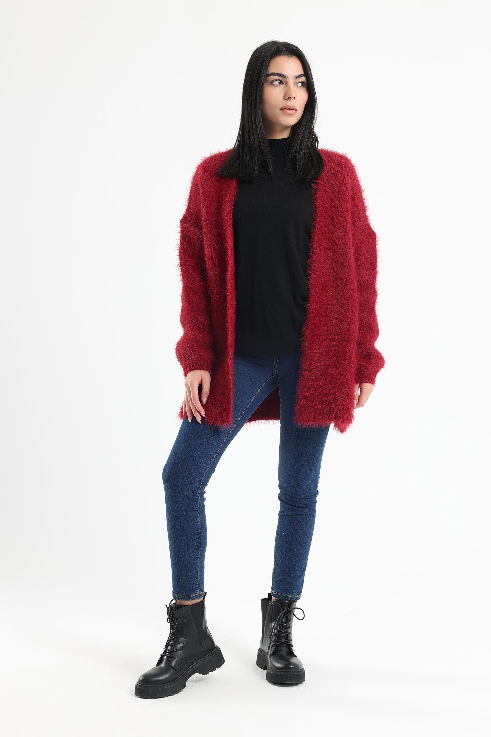 Clue - Oversized Plain Fleece Cardigan 1