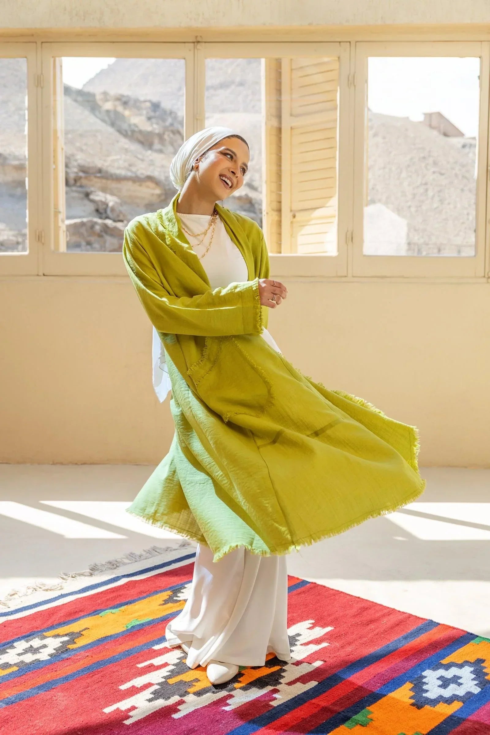 Clue - Plain Kimono with Tassel Hem 1
