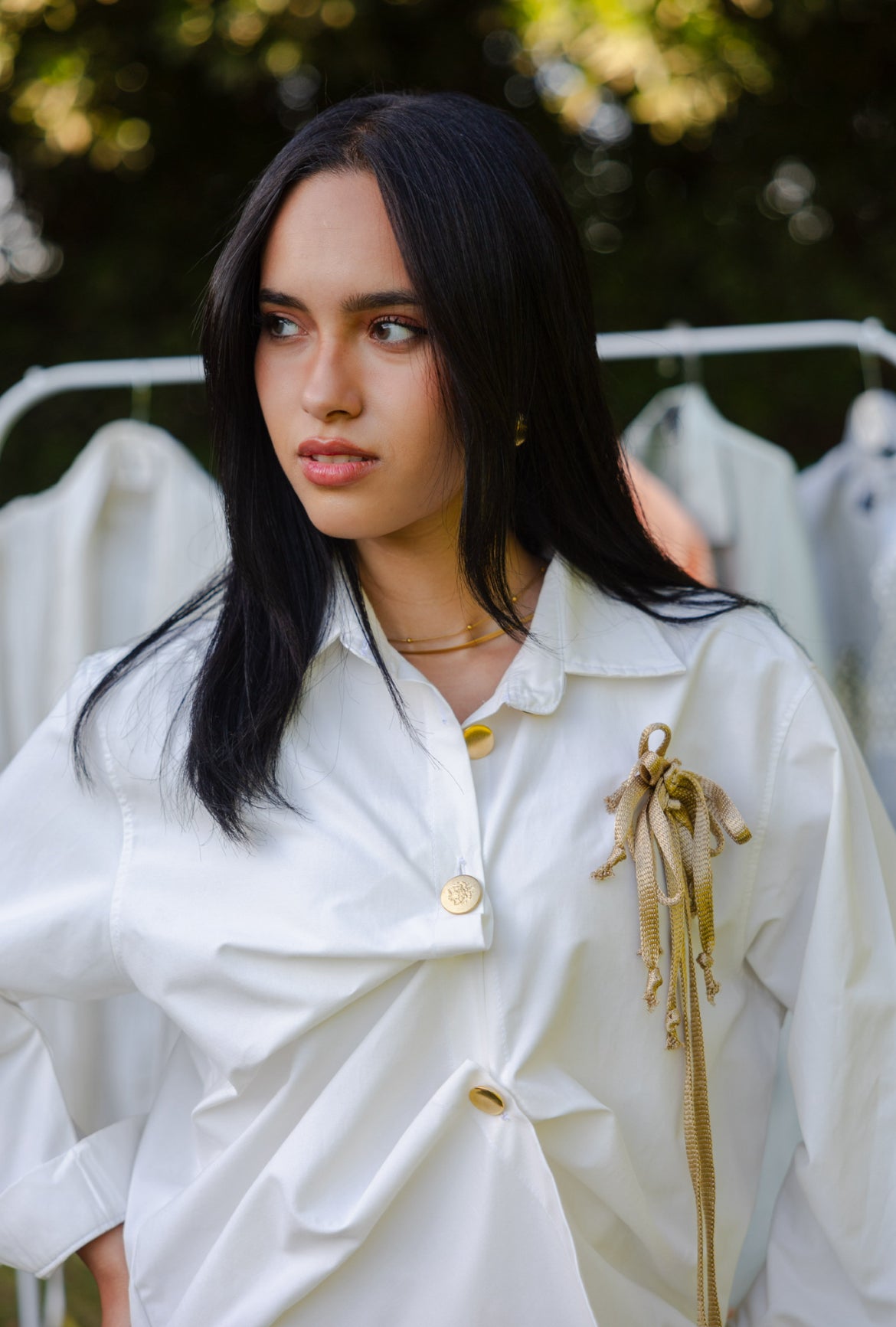 A_Squared_Y - Golden Bow Poplin Shirt 3