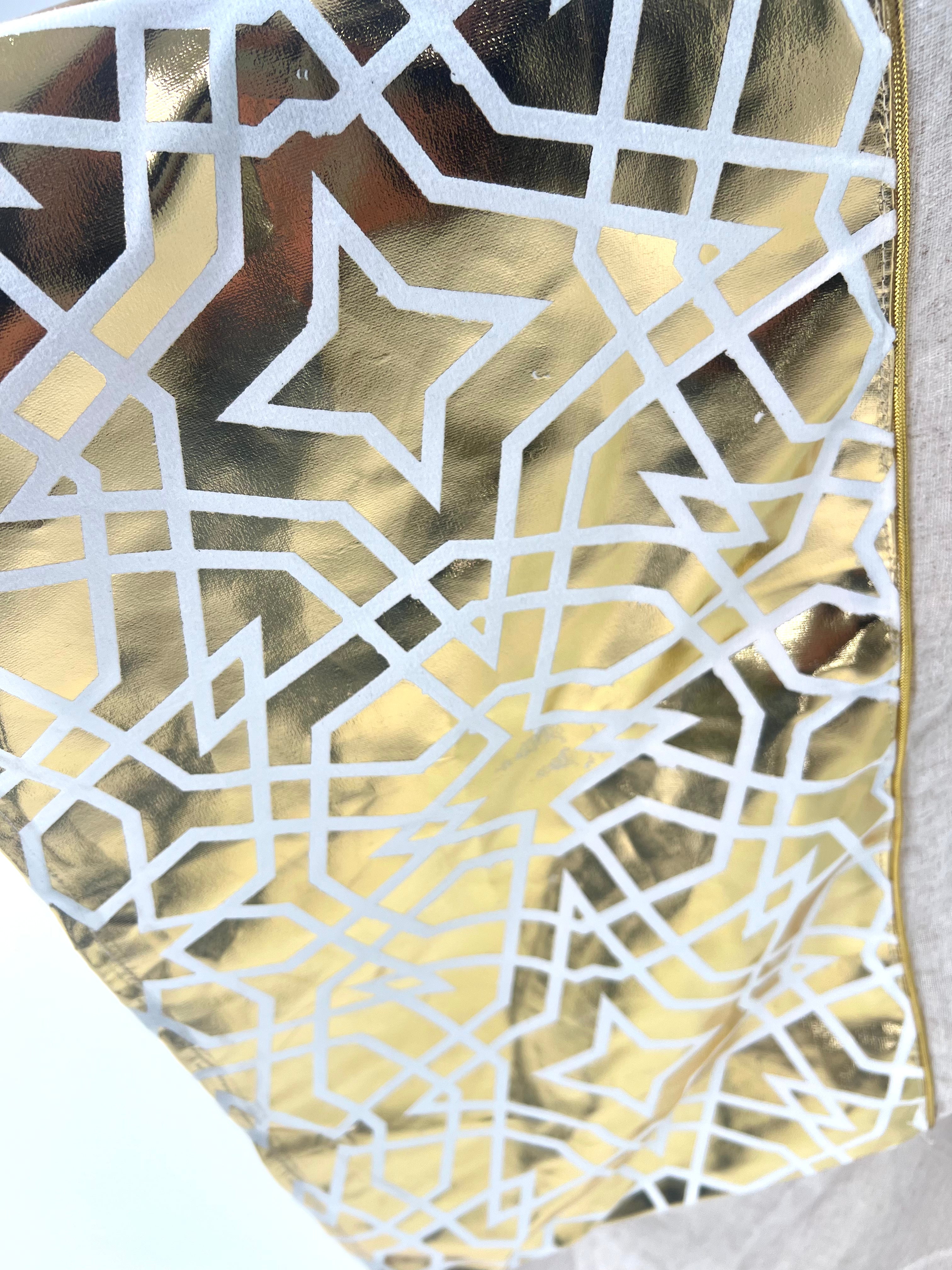 Urbantique - Plus Size Beige Kaftan in Gold Linen 6