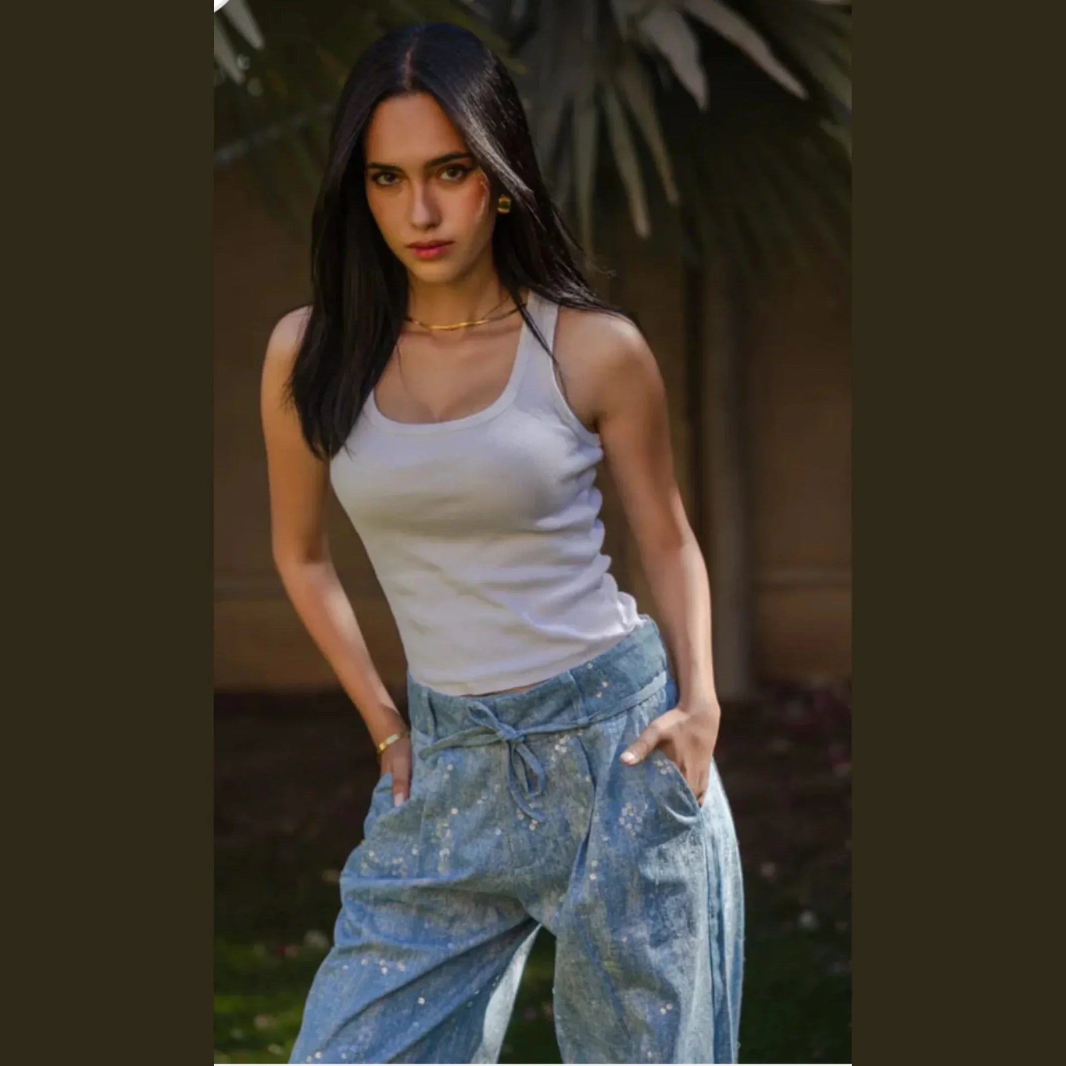 Sequin Effect Jeans - A_Squared_Y - Babazzaro