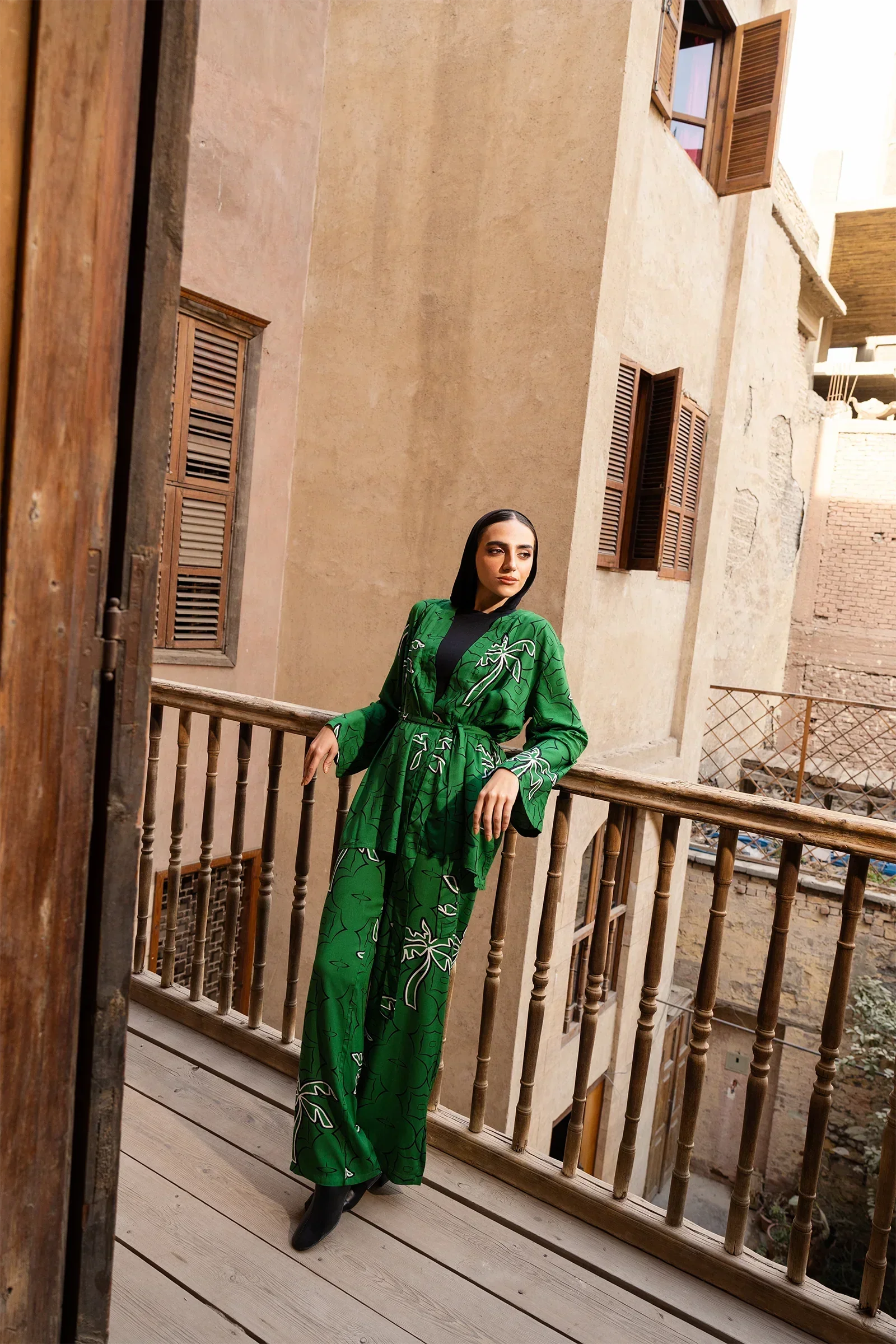 Clue - Palm Printed Green Pants 1