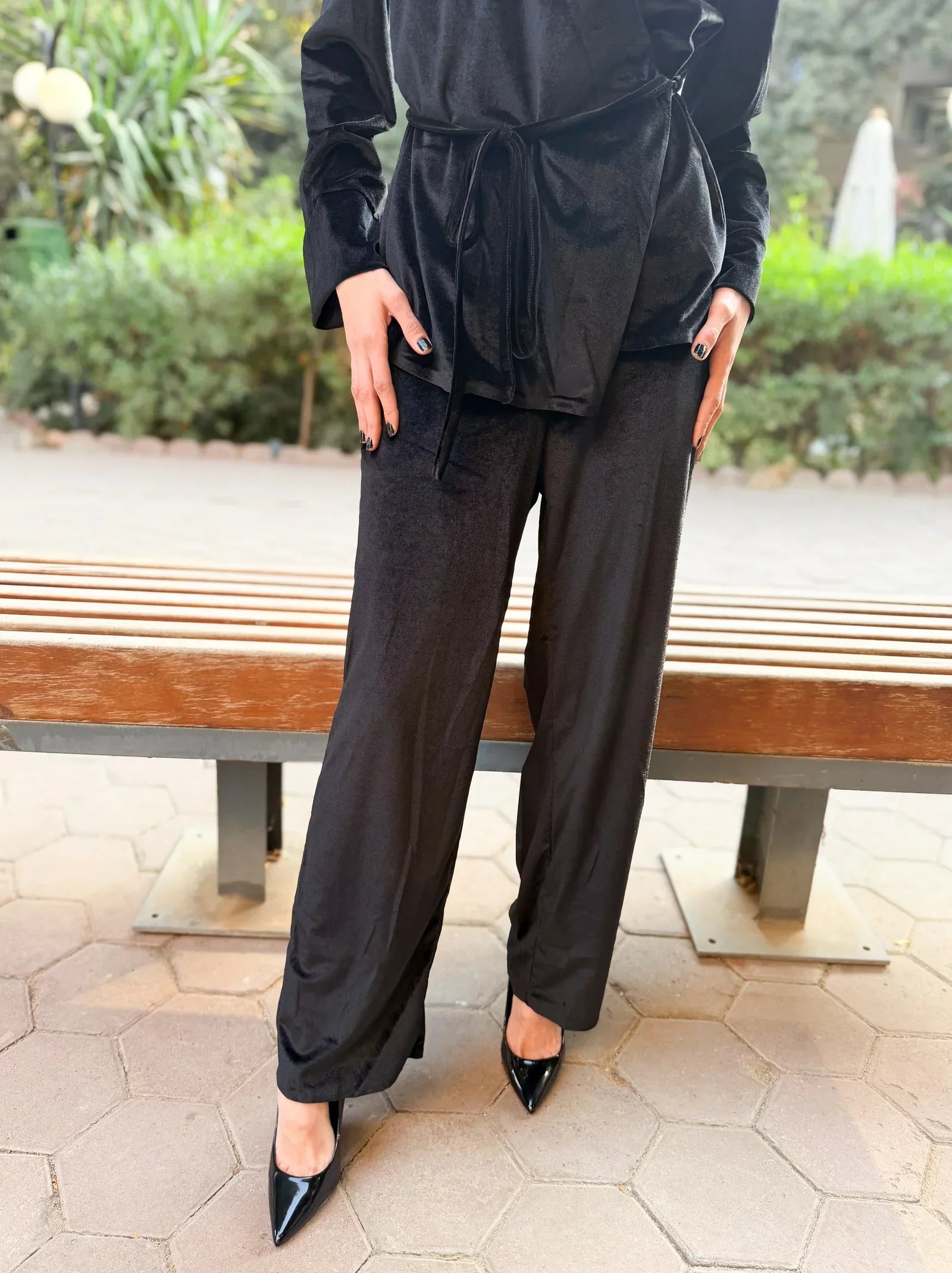 Reehan - Black Side Tie Kimono Set 4