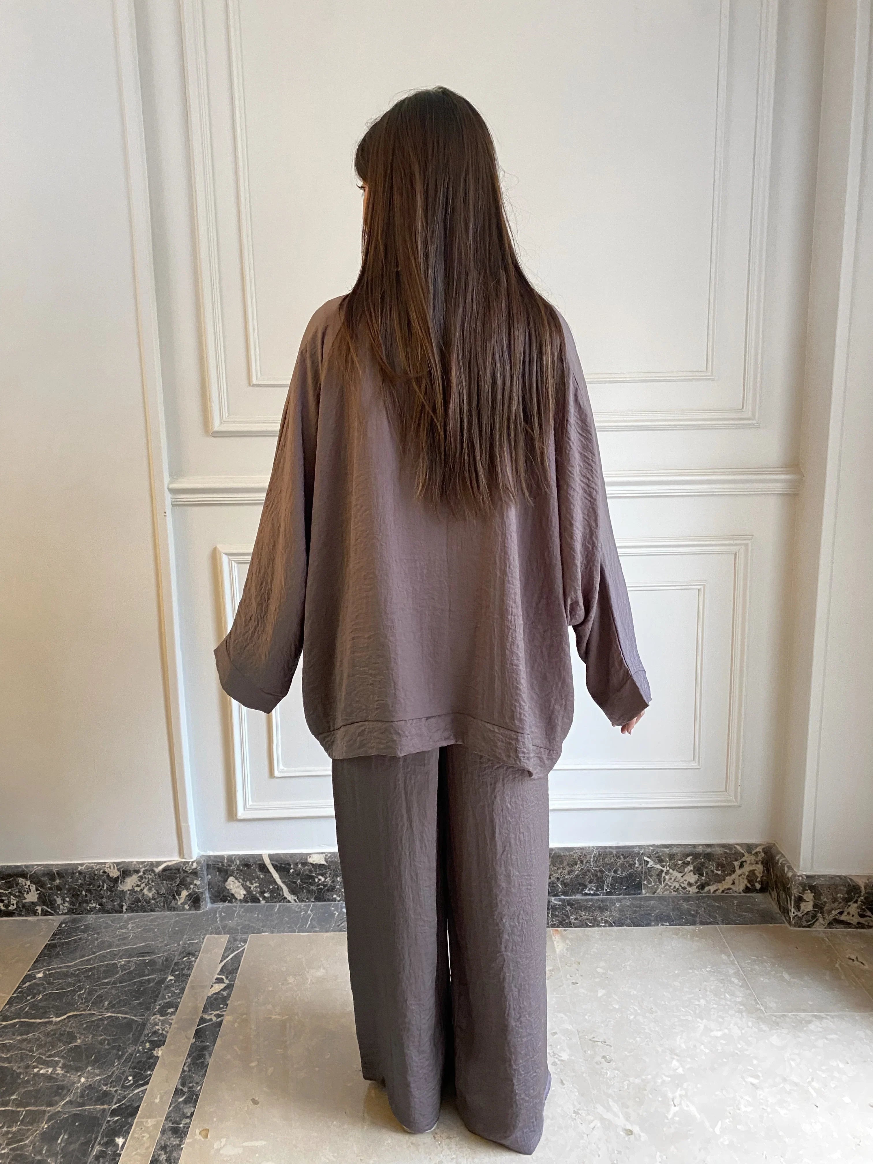 Dress Code - brown silk set 3