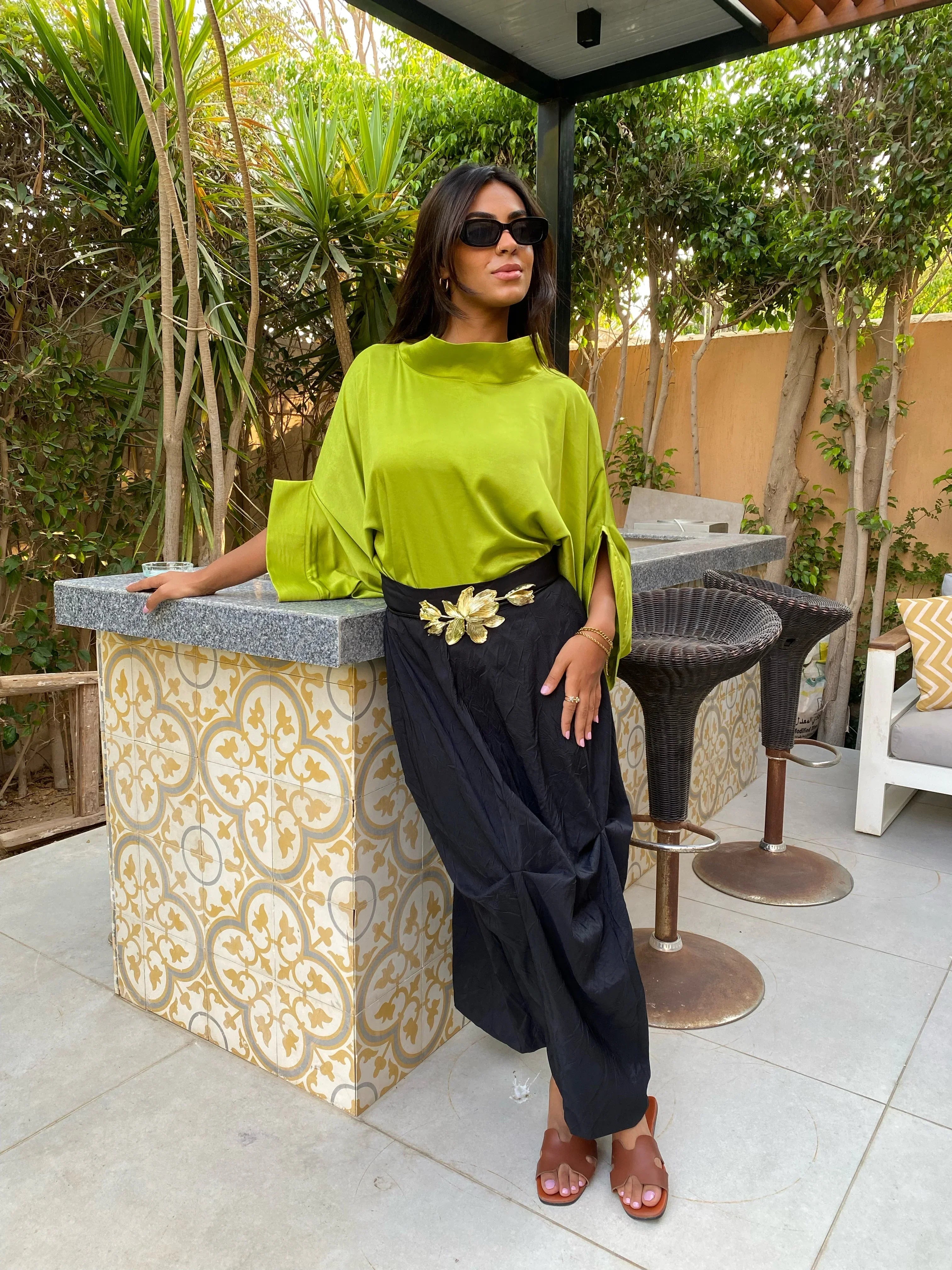 Dress Code - lime green blouse 3