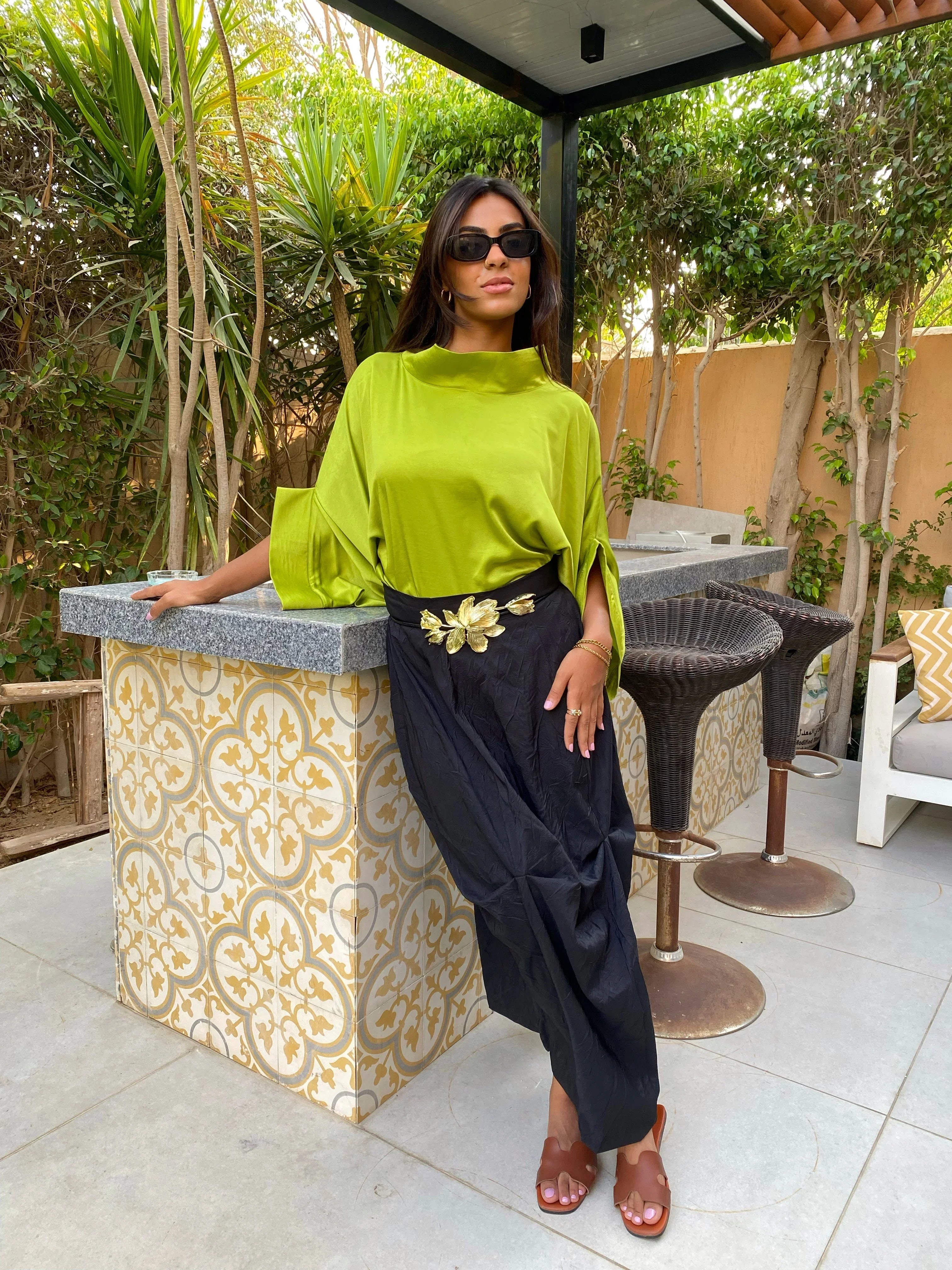 Dress Code - lime green blouse 2