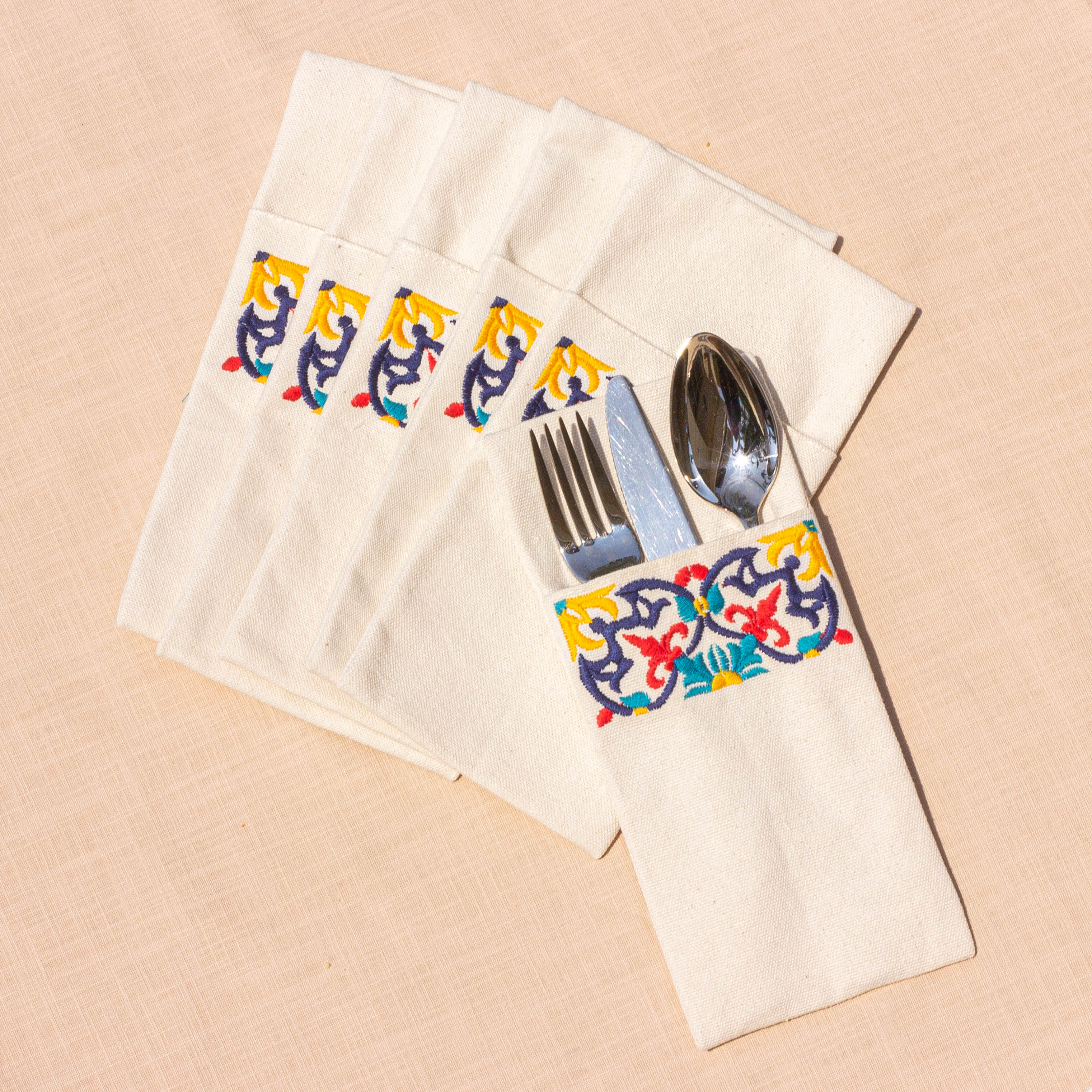 Floral Tiles Cutlery Holder Set - Ticas 1