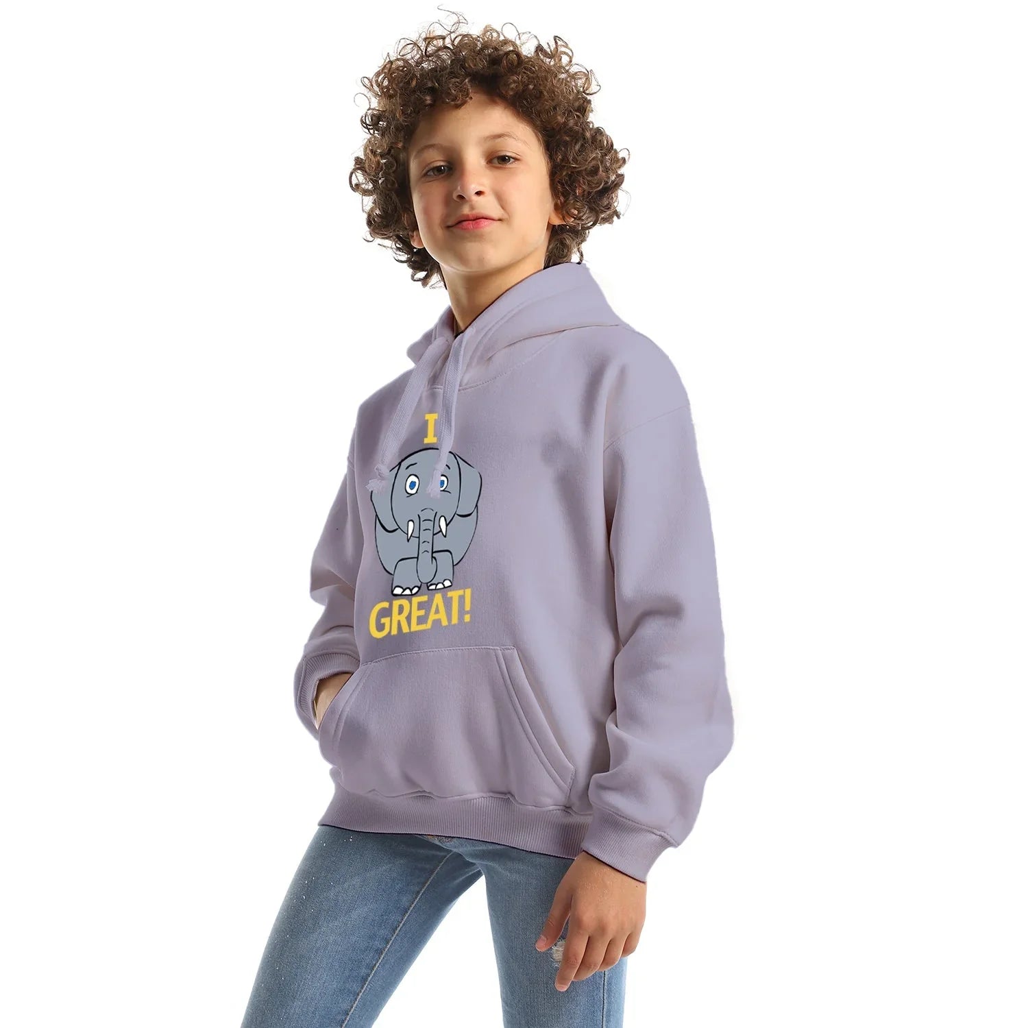 NAS Trends - I feel Great Kids Oversized Hoodie-Lila 3