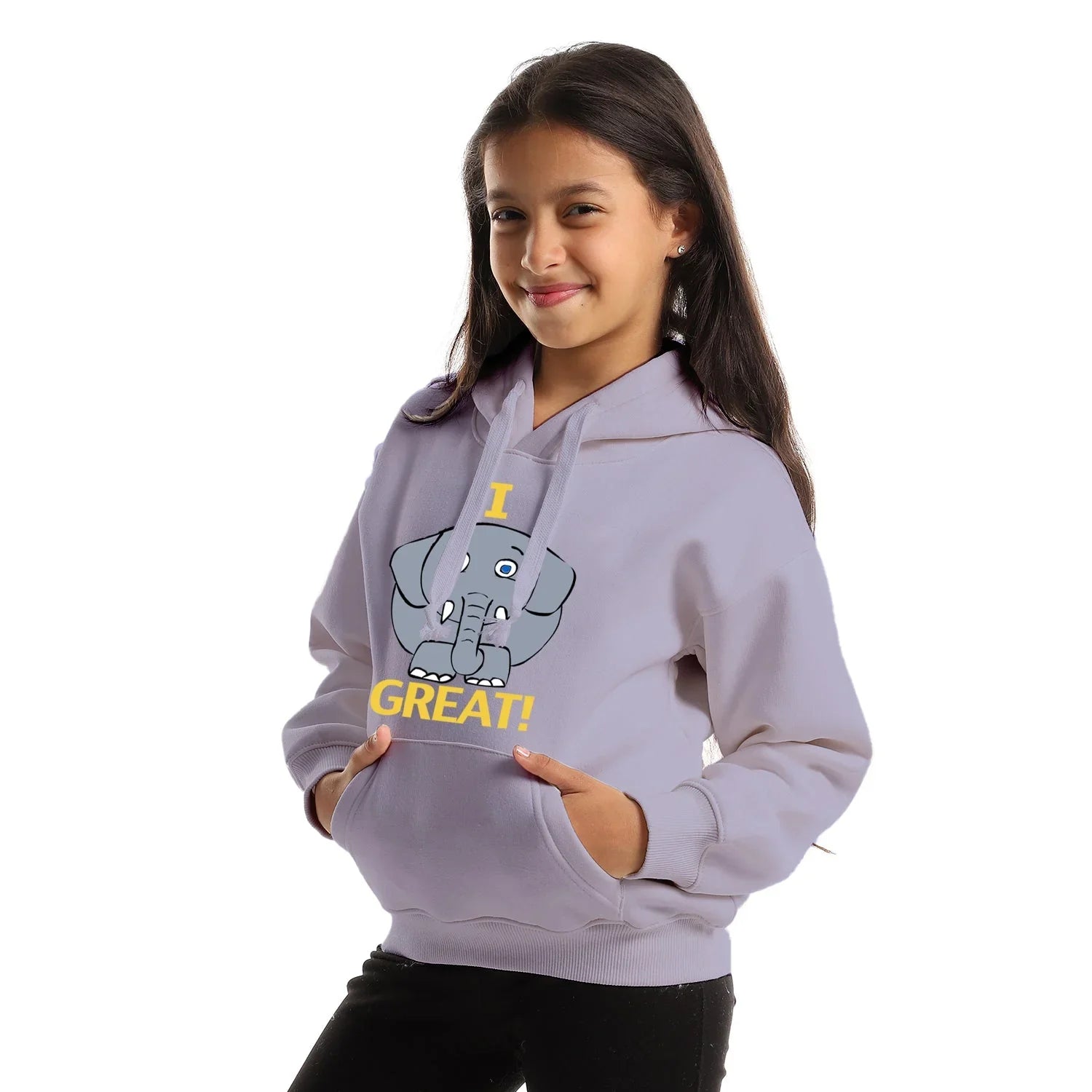 NAS Trends - I feel Great Kids Oversized Hoodie-Lila 1