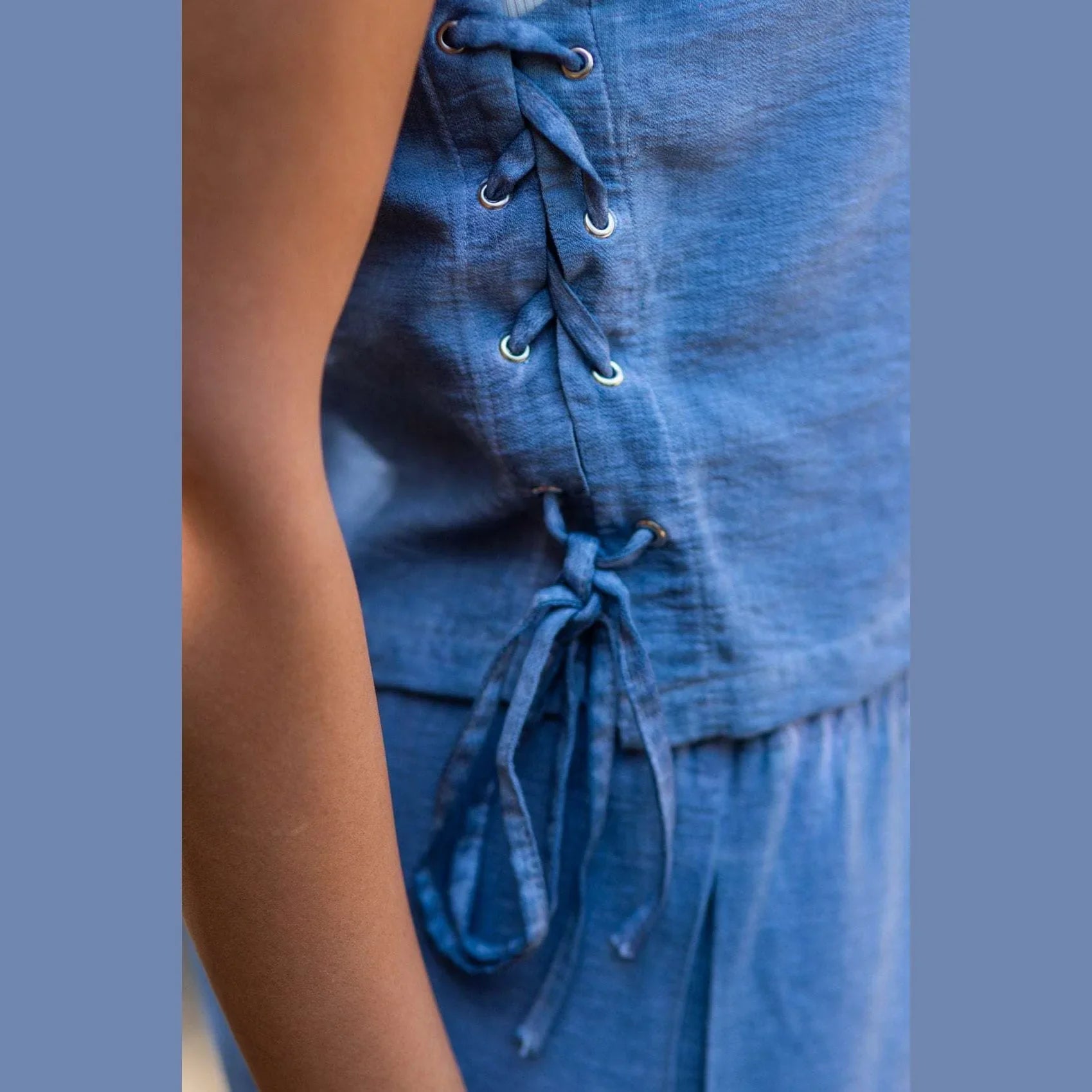 Kanza - Rustic Boho Linen Top with Strings 3