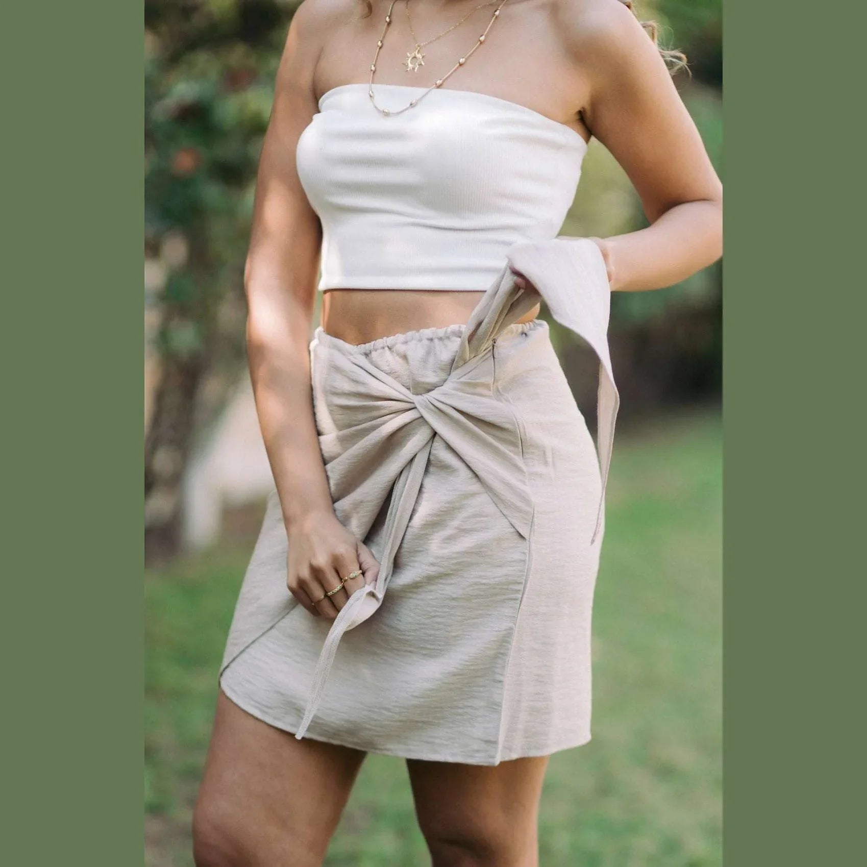 Kanza - Breeze Wrap Short Linen Skirt 4