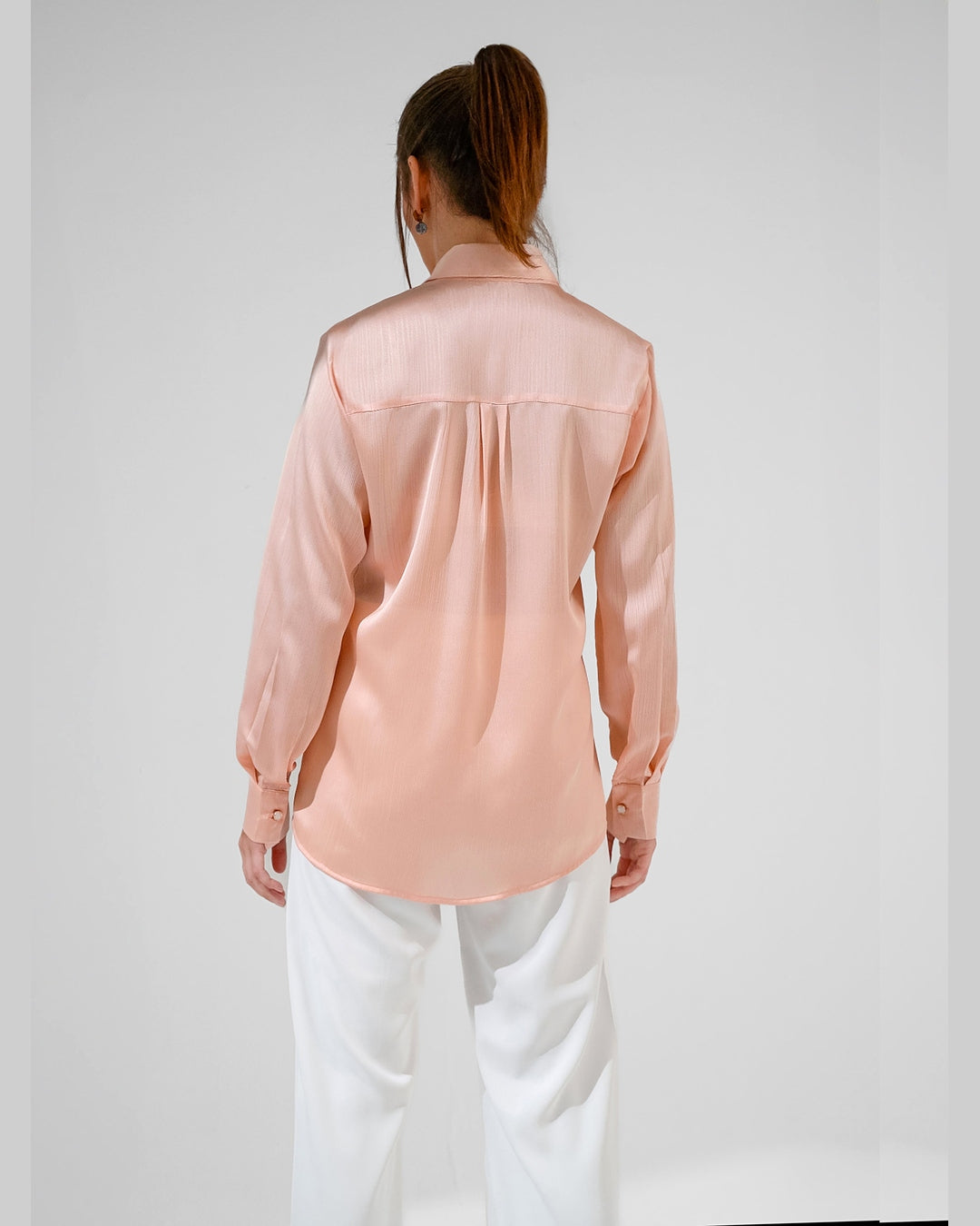 KC Shop - Collared Light Pink Satin Shirt 3