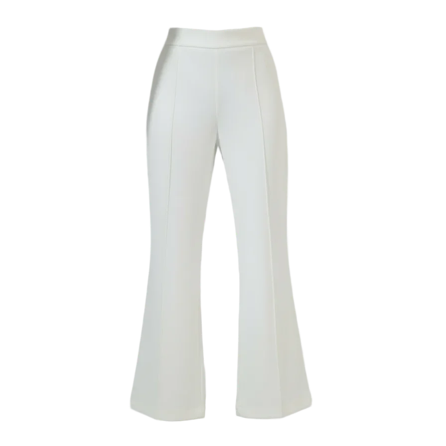 KC Shop - White High-Waist Flared Trousers 5