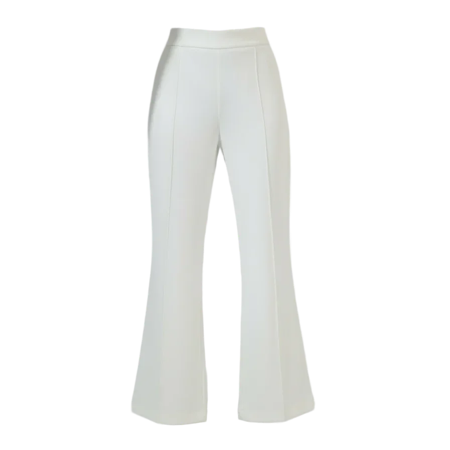 White High-Waist Flared Trousers - KC Shop - Babazzaro