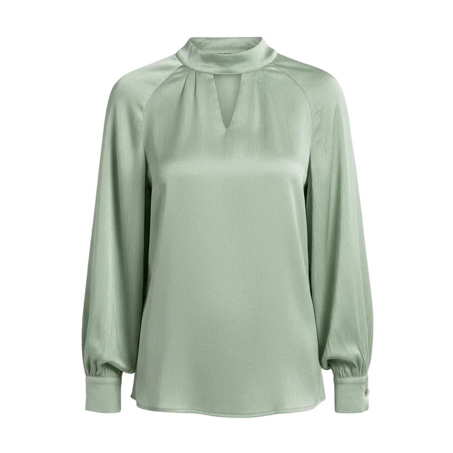 Light Green Keyhole Neckline Blouse - KC Shop 5